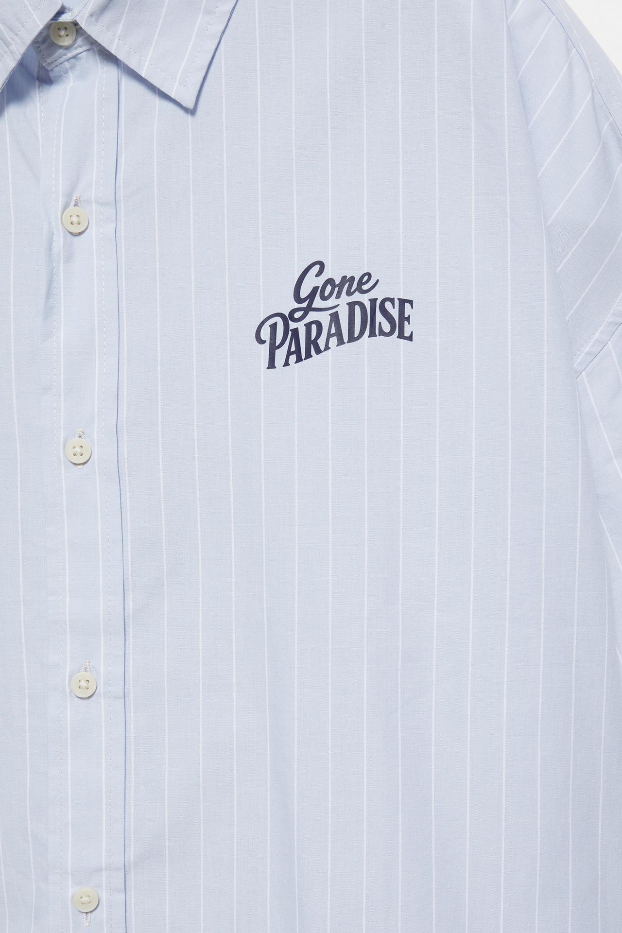Double sleeve graphic shirt — Pale blue