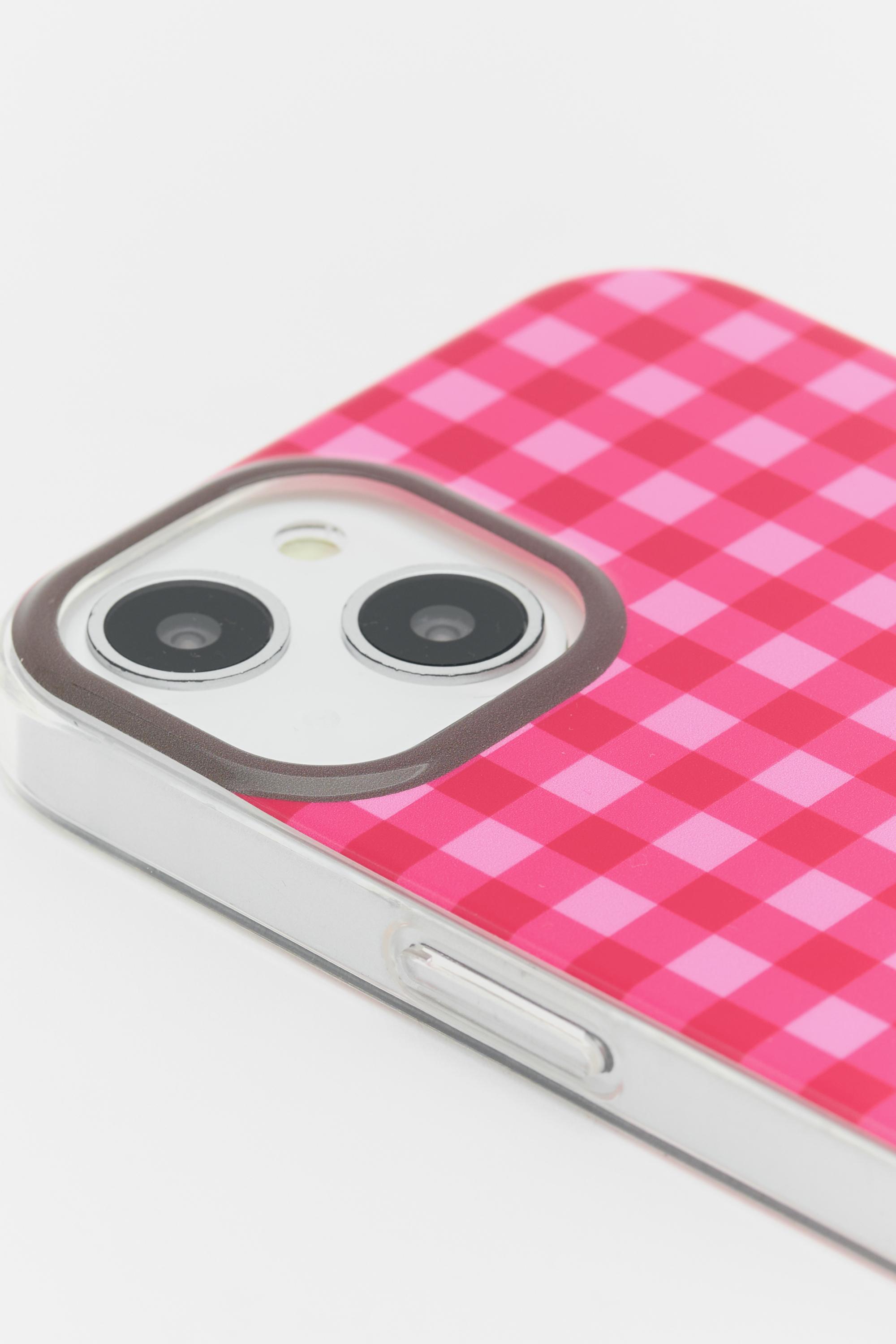 Gingham iPhone case — Fuchsia