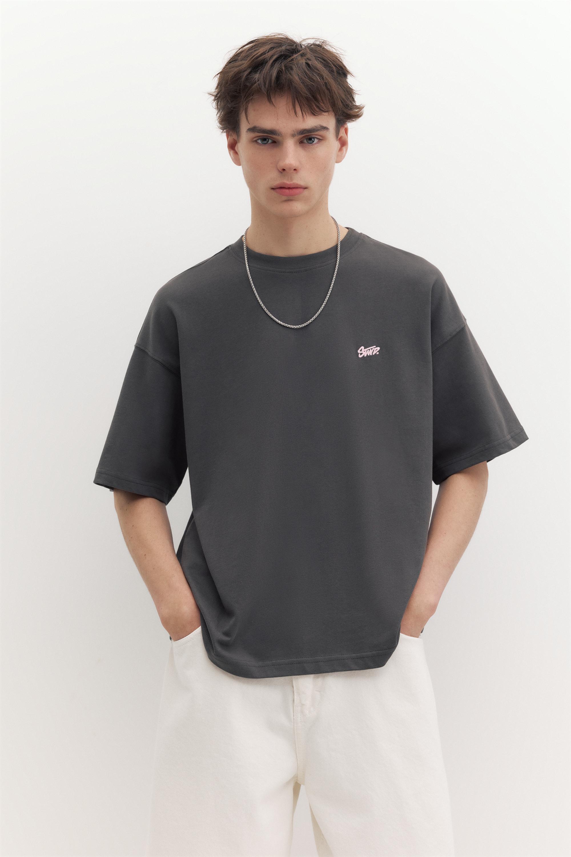 STWD logo boxy T-shirt — Grey