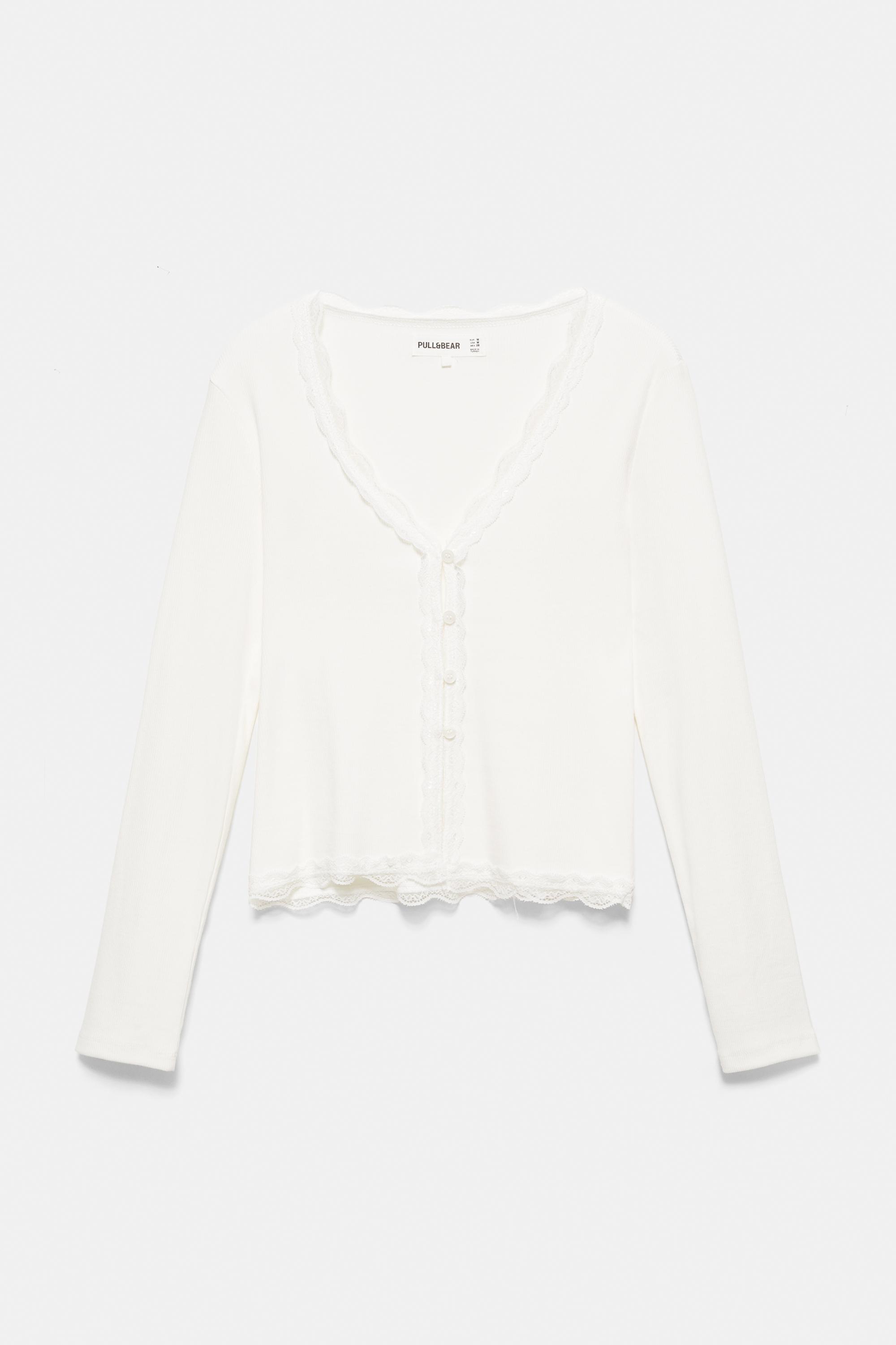 Buttoned lace T-shirt — Ice