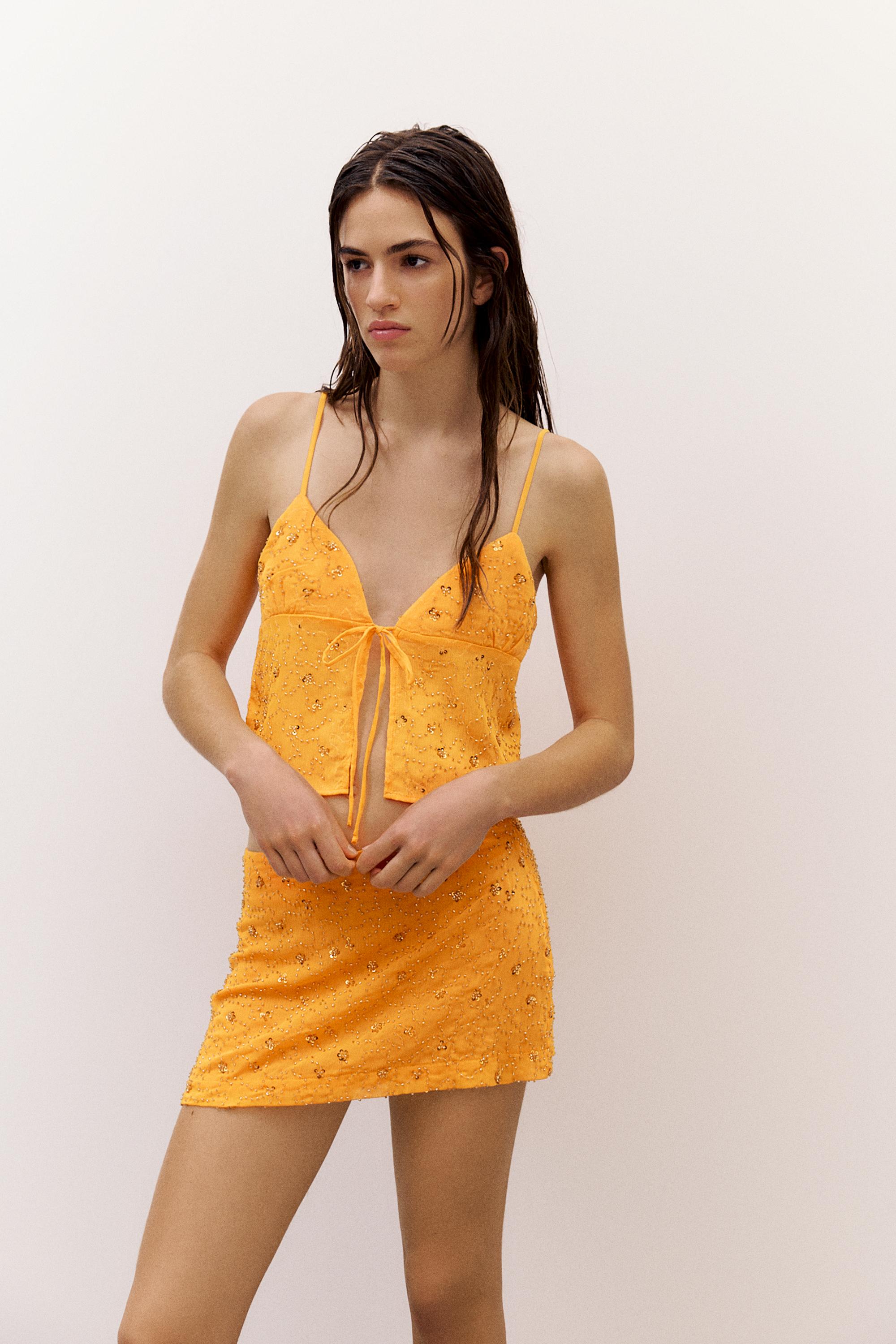 Orange sequin camisole — Orange