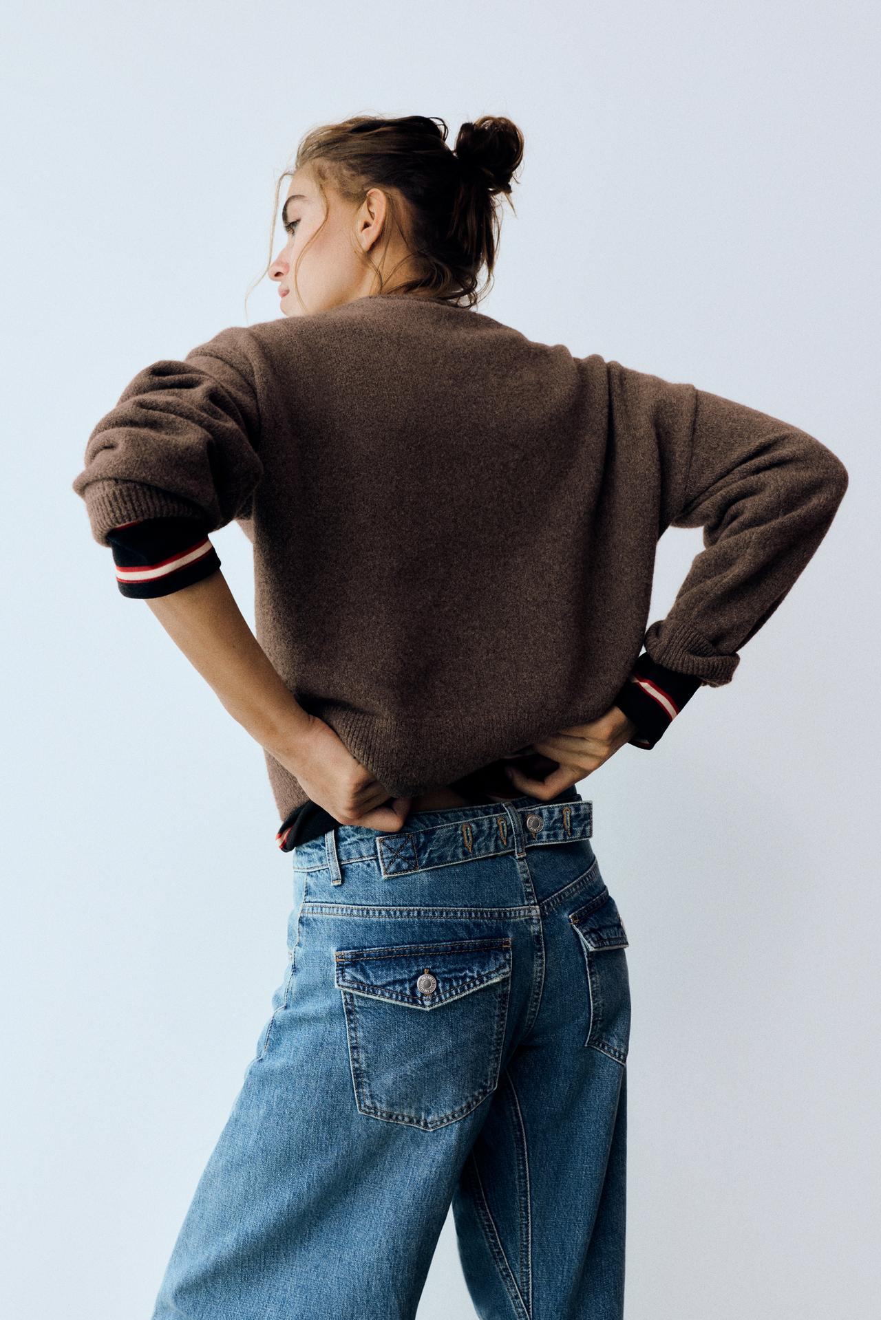 Soft-touch boxy jumper — Brown
