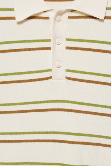 Short sleeve striped polo shirt — Sand 7