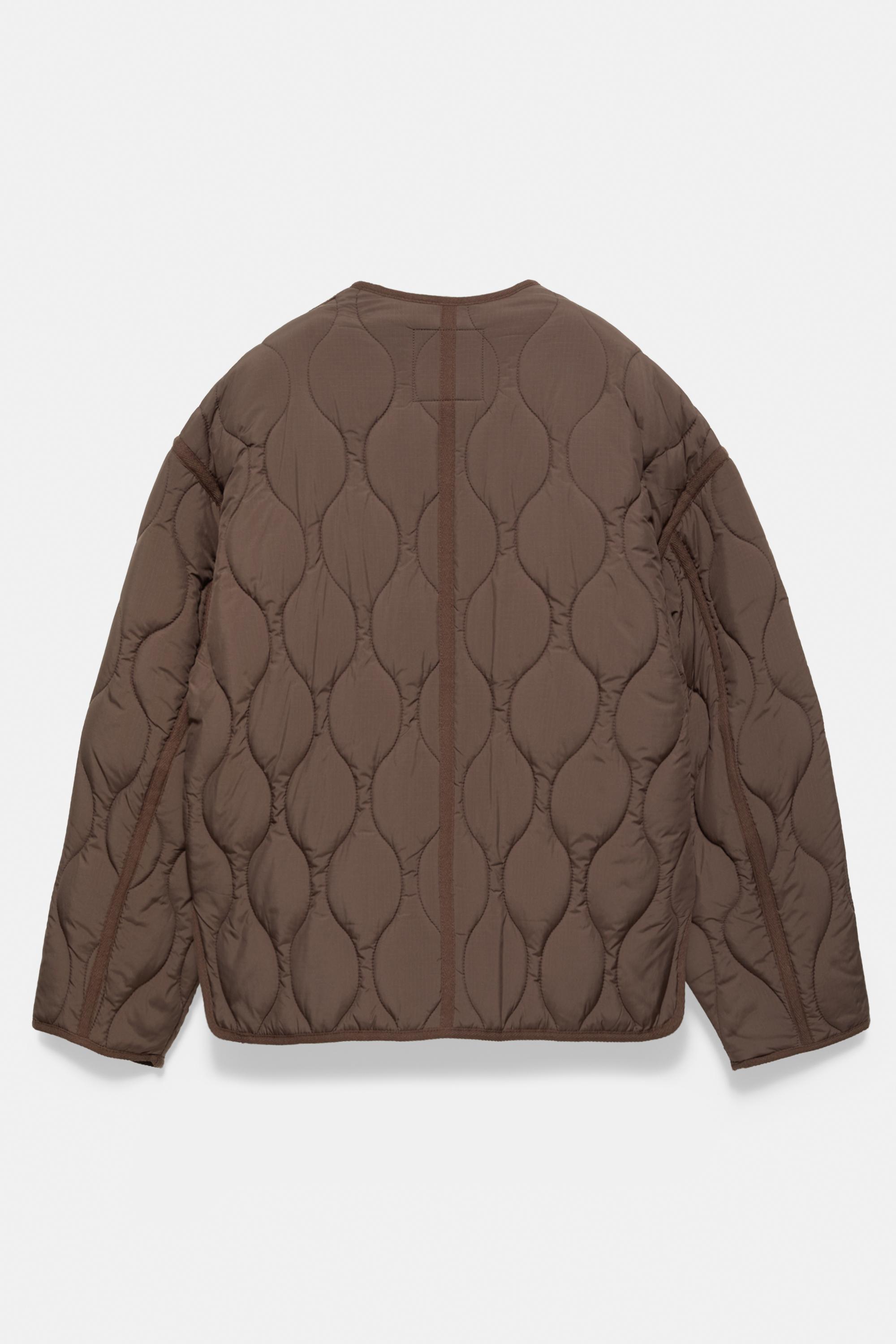 Puffer jacket with pockets — Brown
