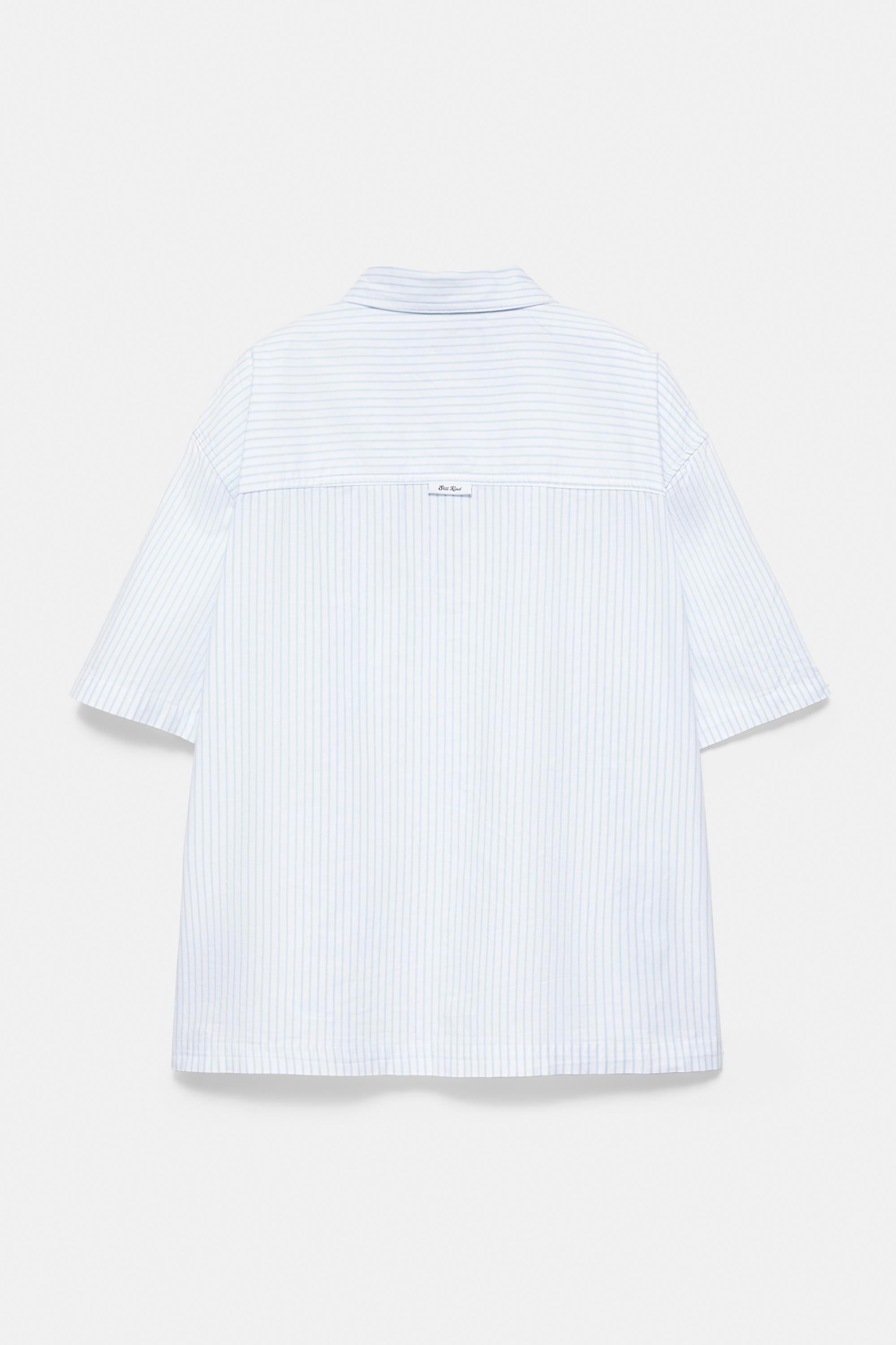 Striped short sleeve shirt — Pale ecru