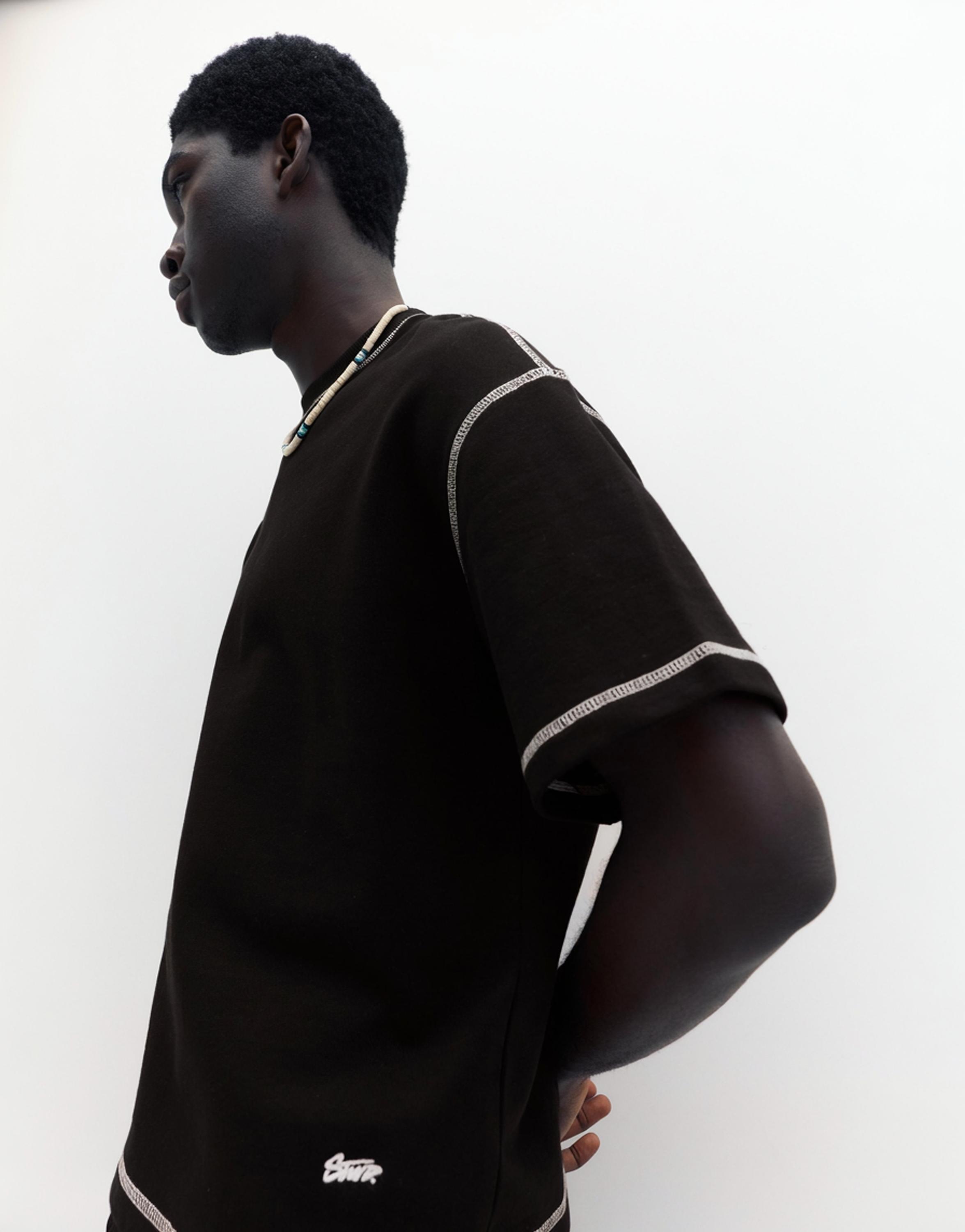Short sleeve STWD seam sweatshirt — Black