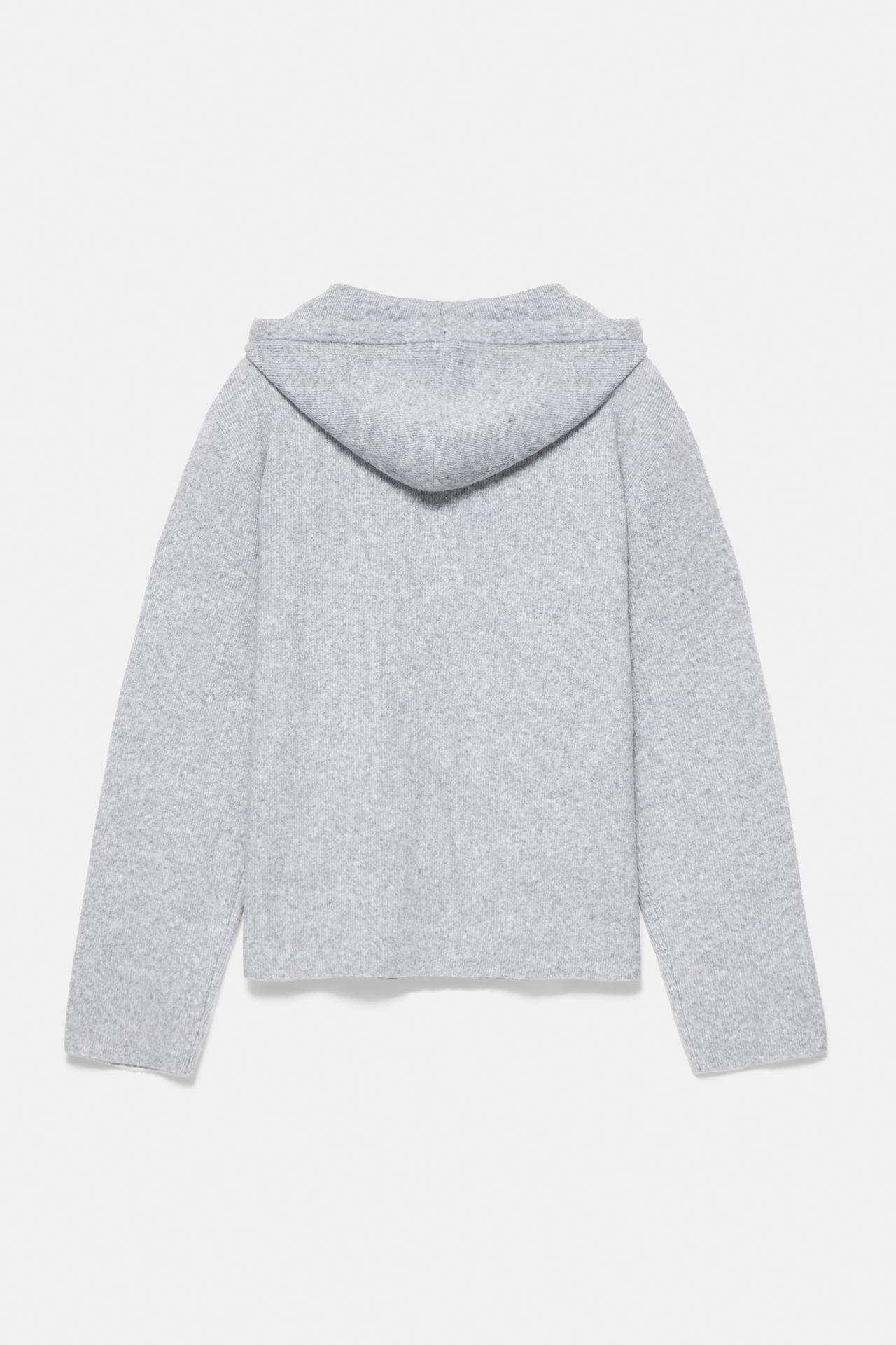 Hooded button jumper — Grey
