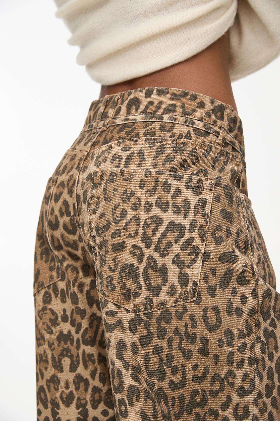 Animal Print Jeans Leopardati Animal Print Pantaloni Leopardati