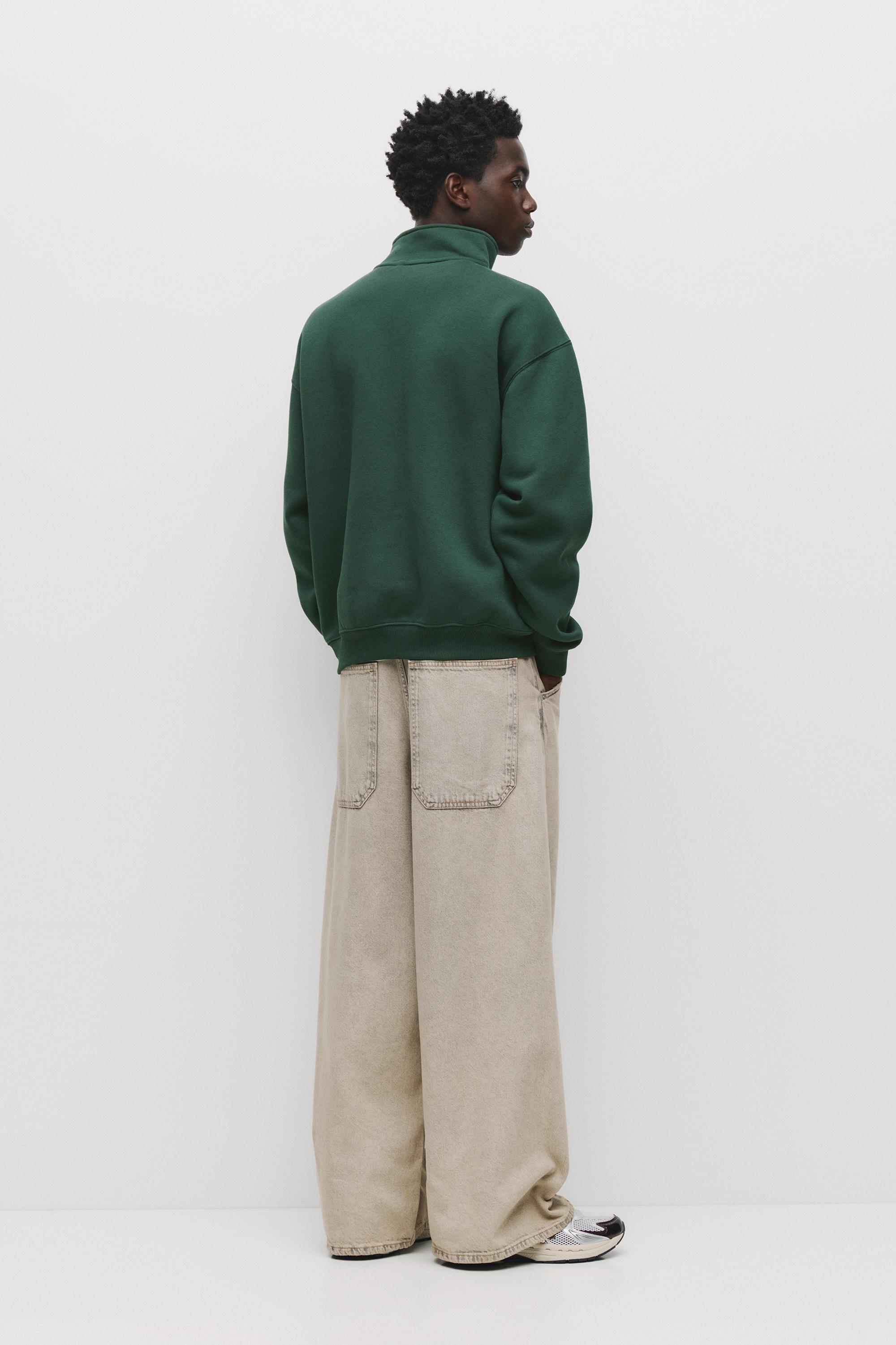 Basic quarter-zip sweatshirt — Bottle