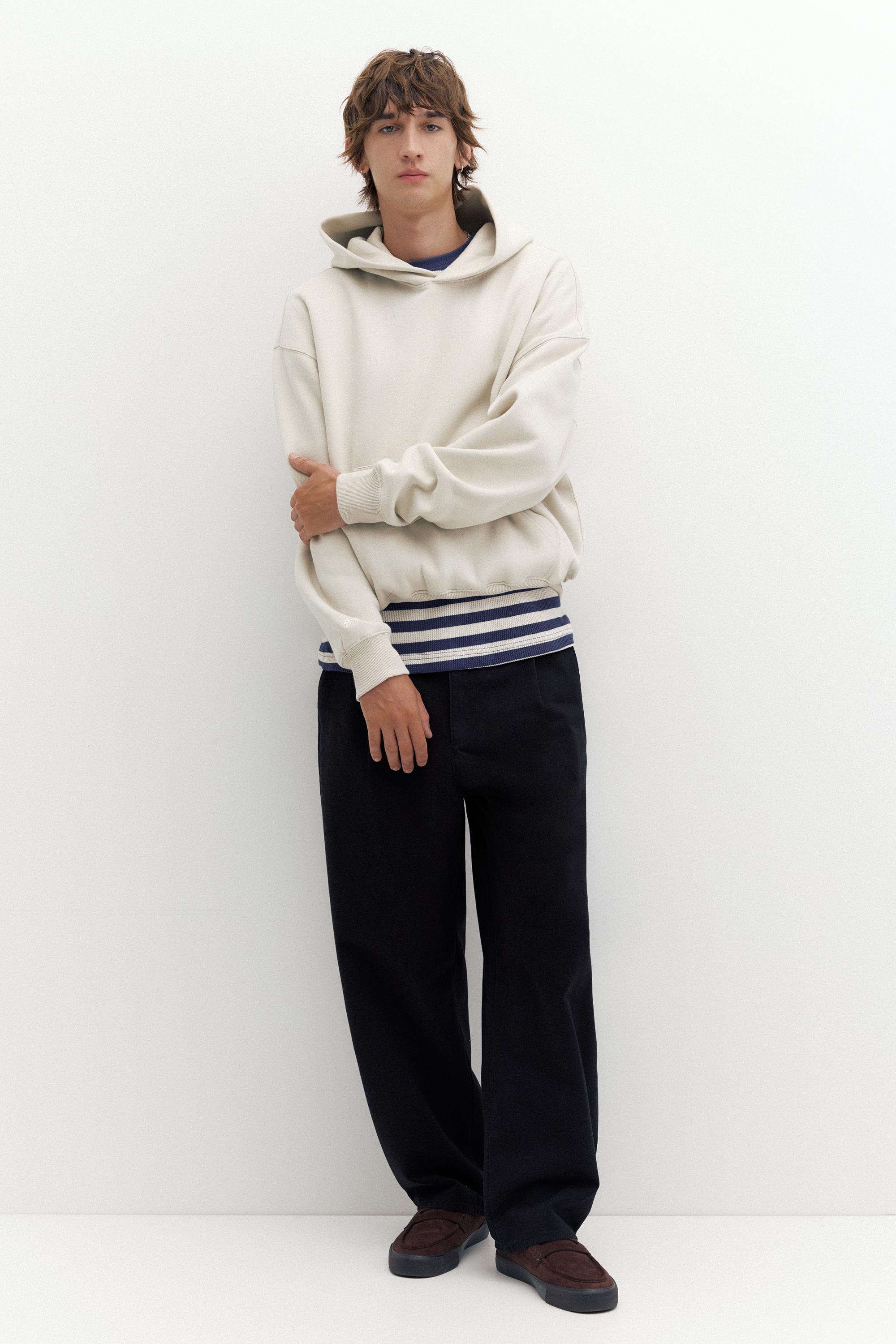 STWD boxy-fit logo hoodie — Ash