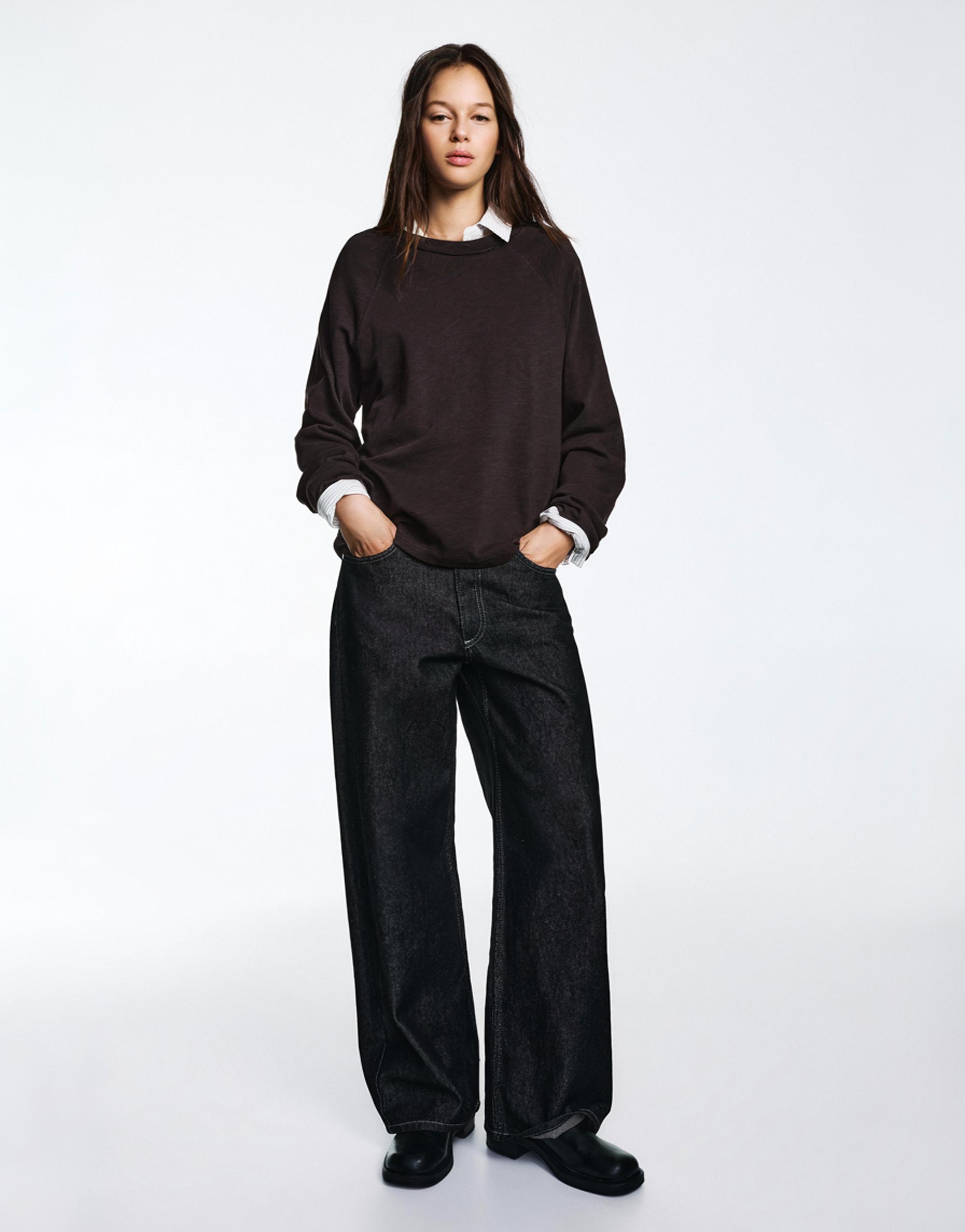 Uzun kollu reglan kesim t-shirt - Görsel 92