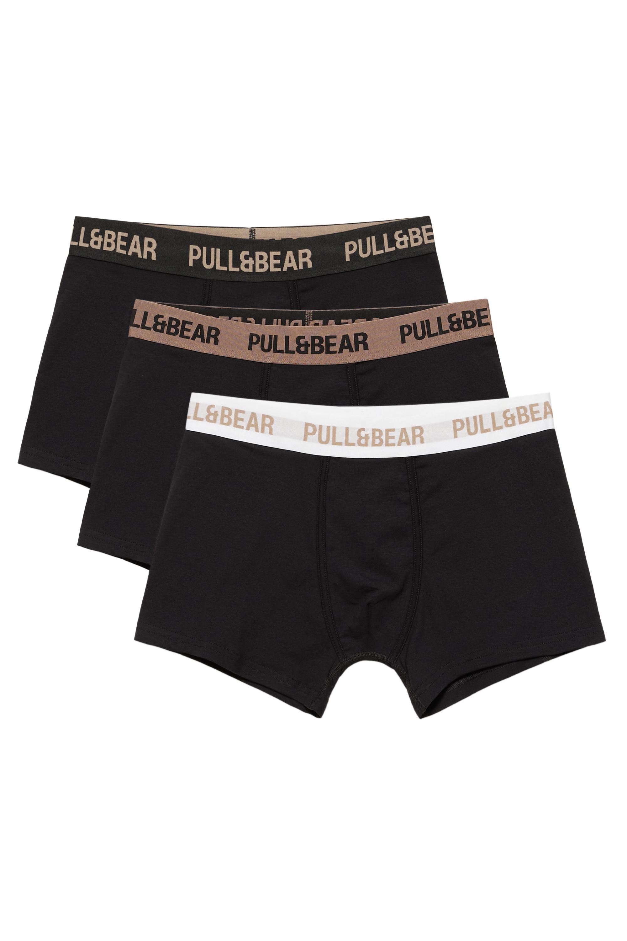 Pull&Bear 3'lü siyah logolu boxer paketi