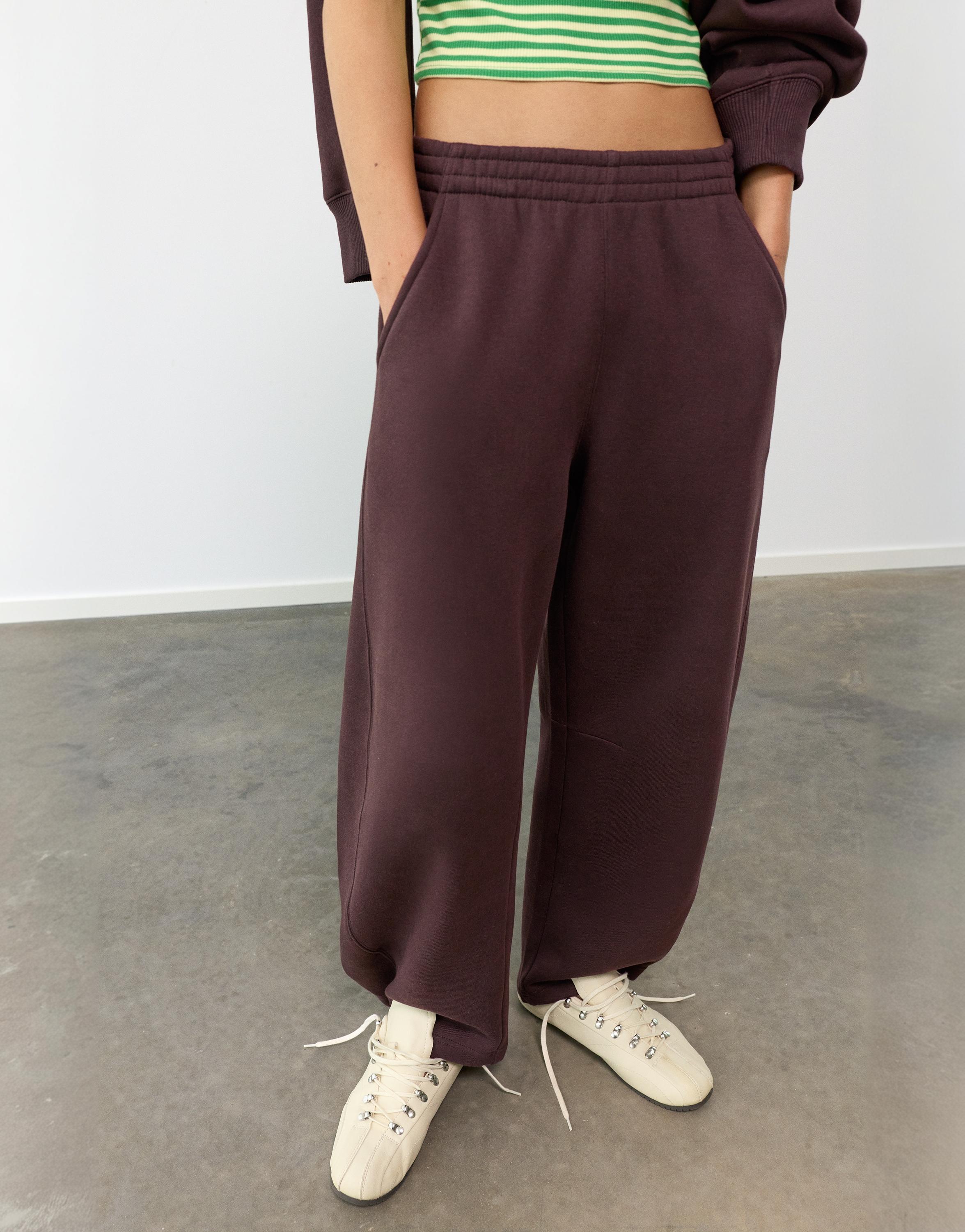 Barrel-leg joggers — Brown
