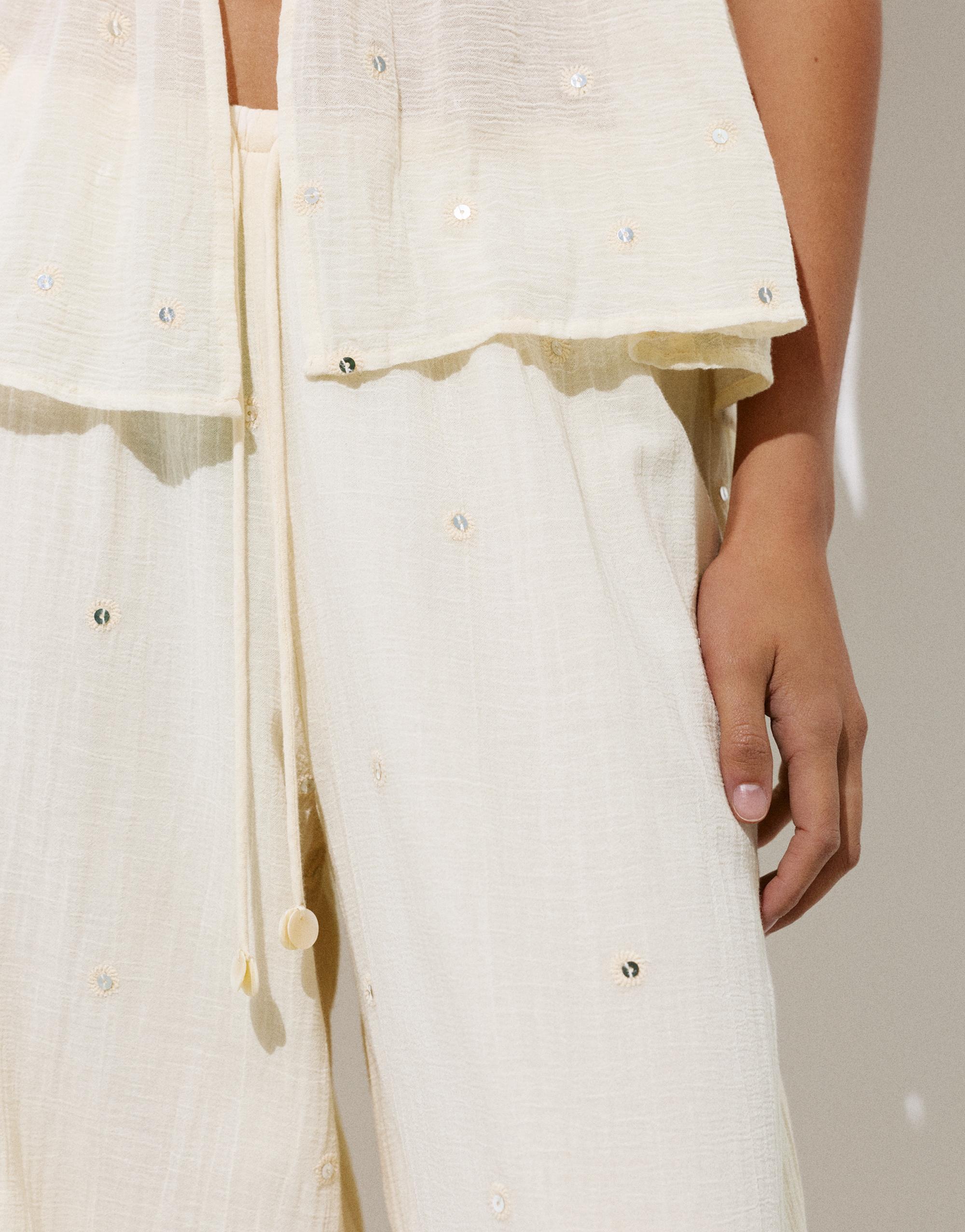 Sarouel trousers with mirrors — Vanilla