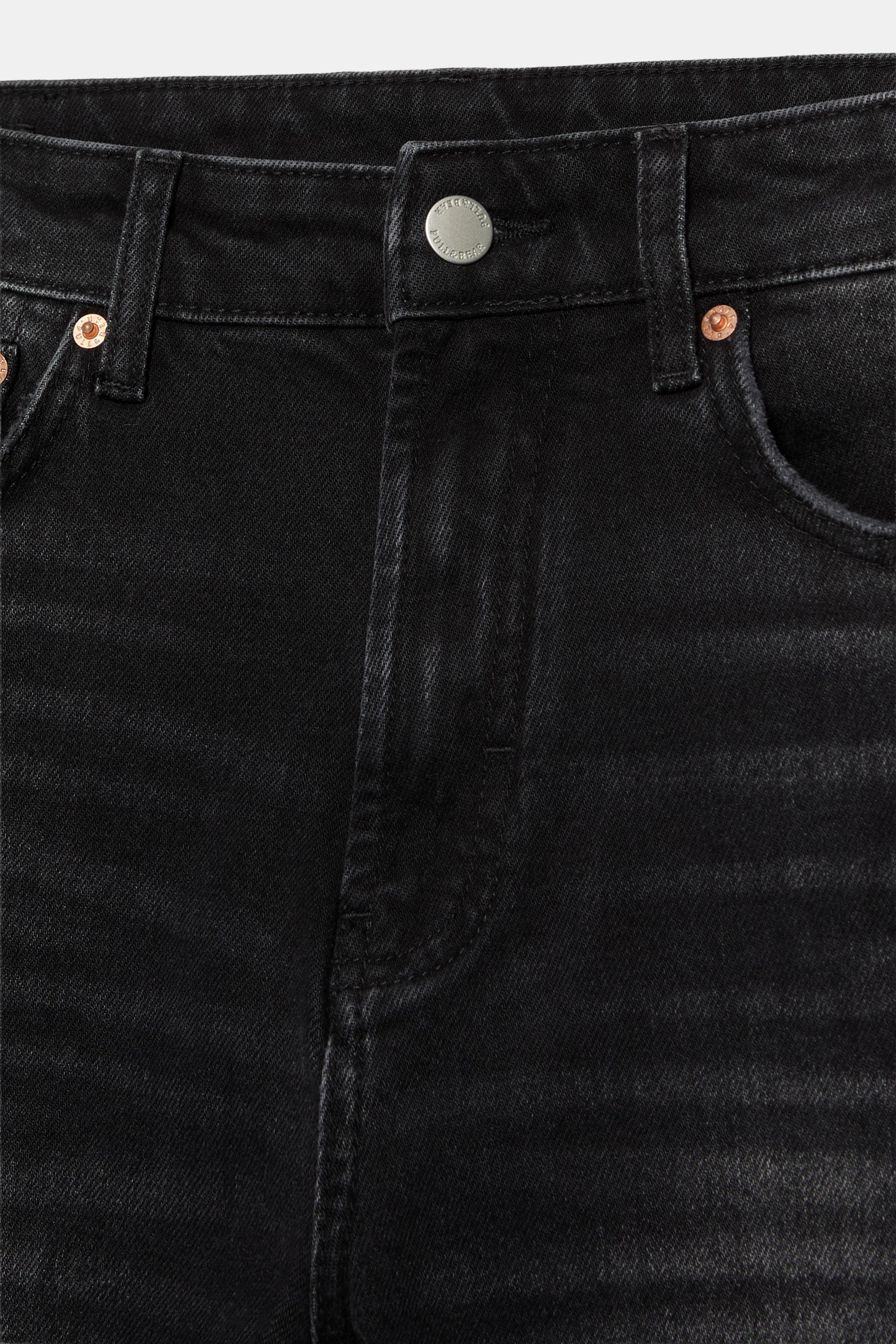 Ripped slim fit jeans — Faded black