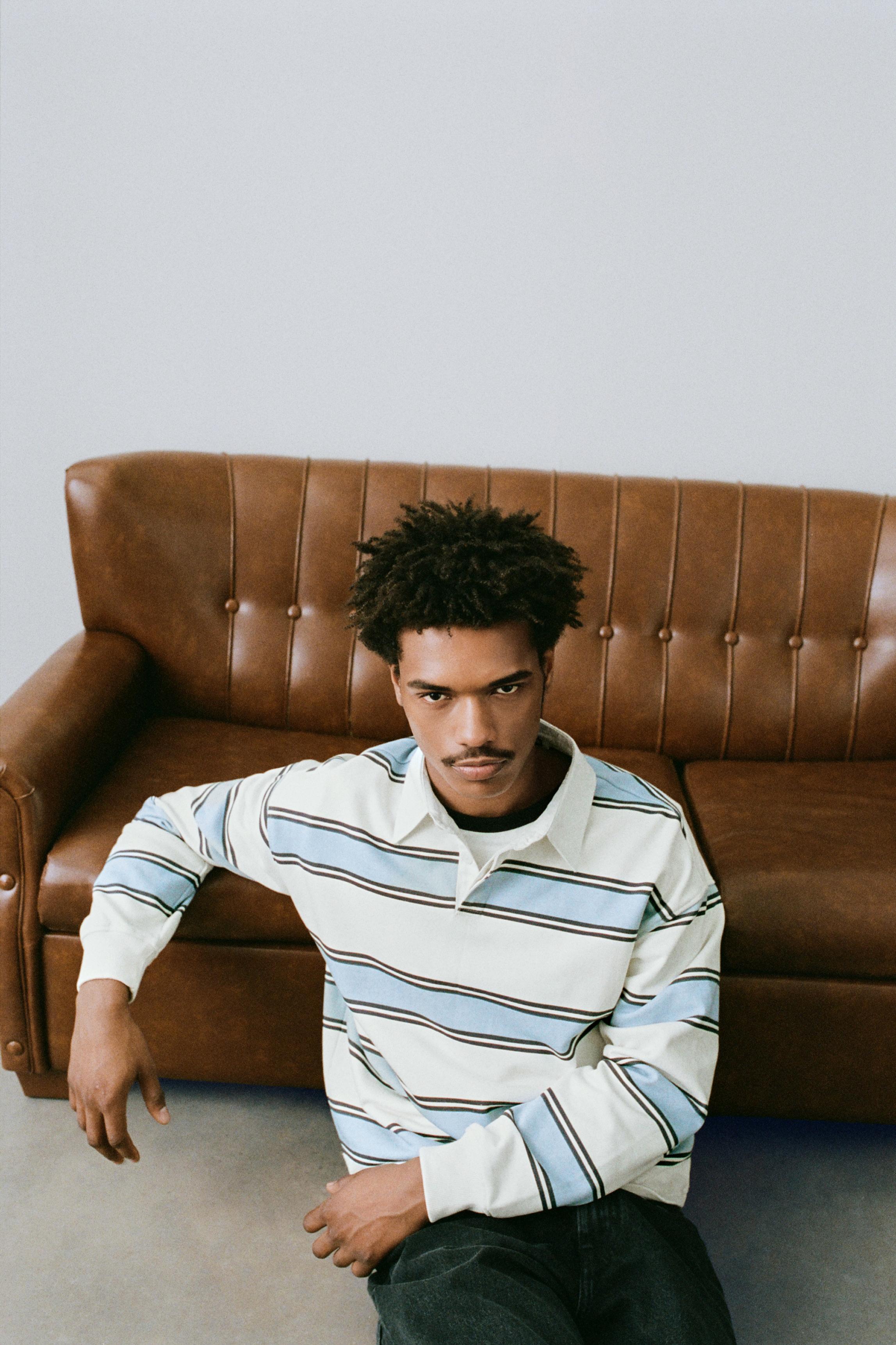 Çizgili uzun kollu polo - Görsel 15