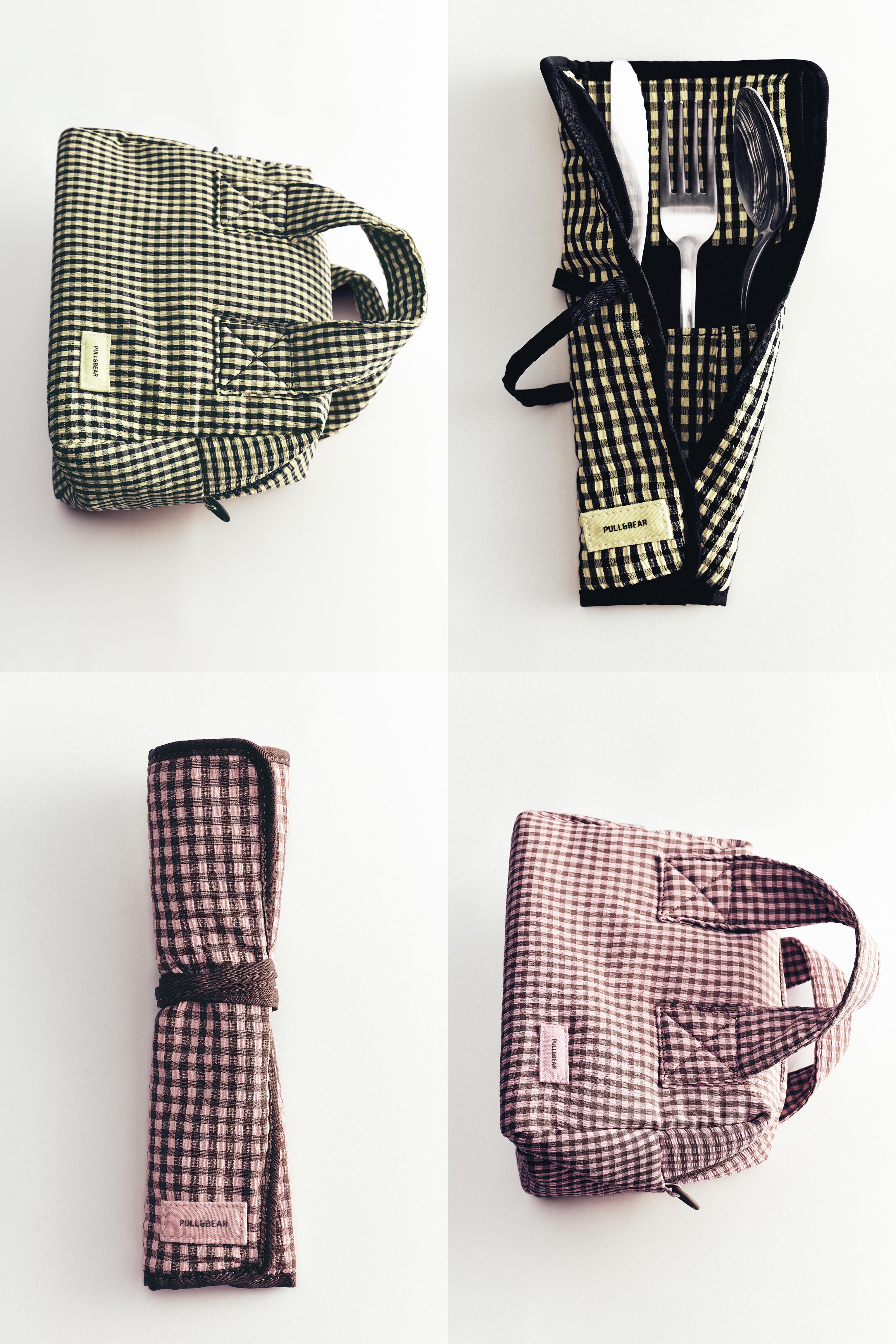 Gingham lunch bag — Pink