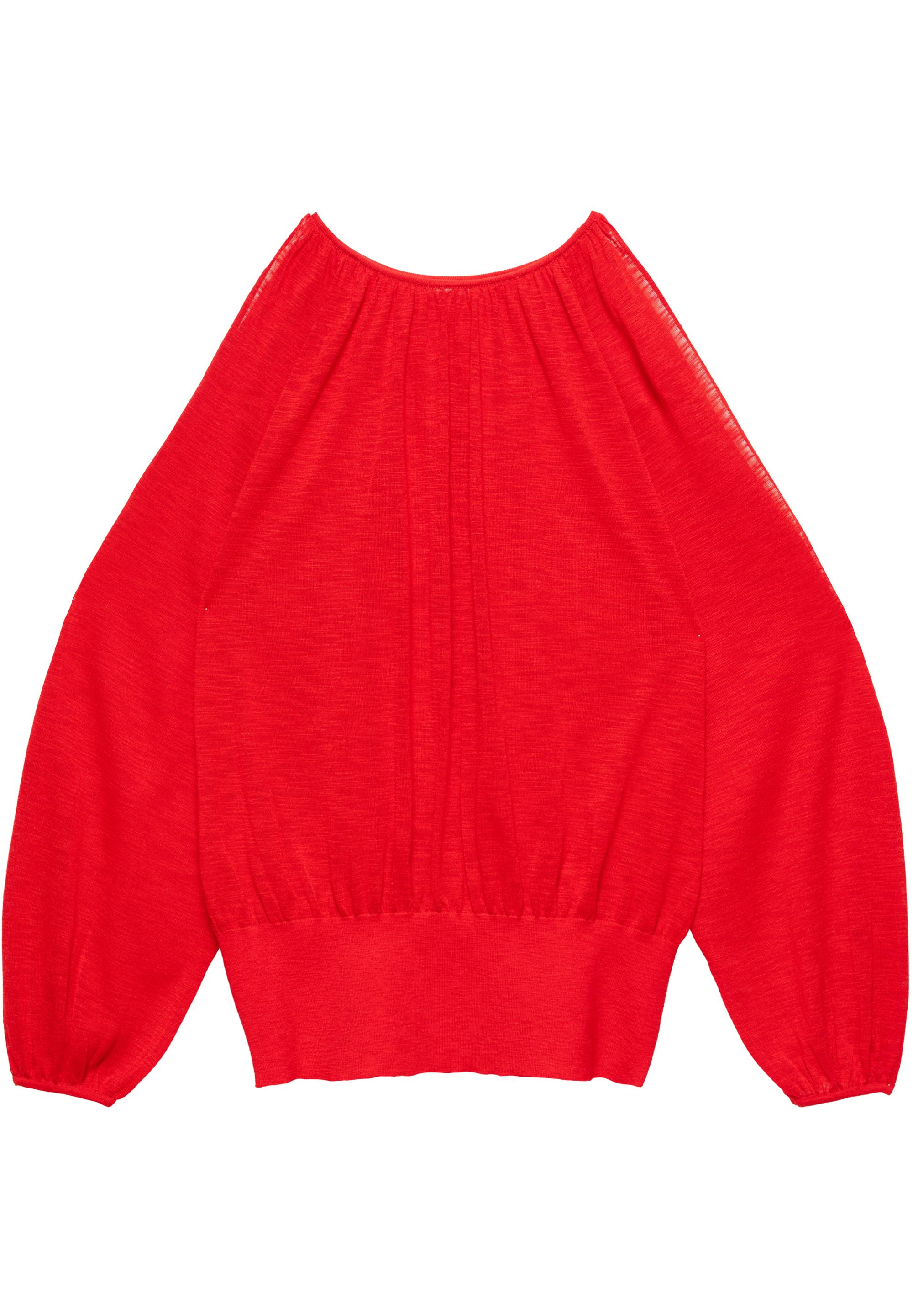 Fine knit cut-out top — Red