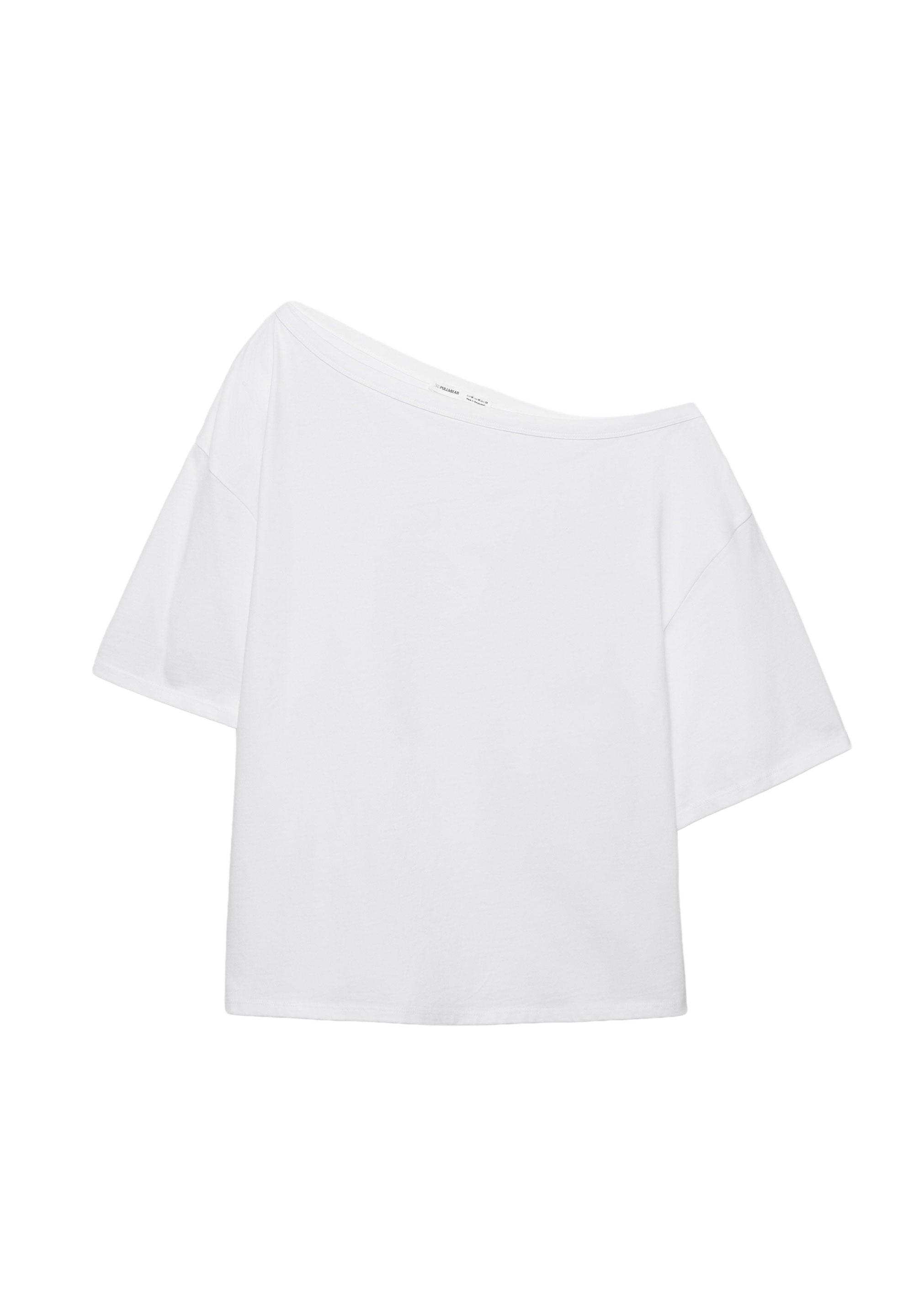 Asimetrik kısa kollu t-shirt - Görsel 15