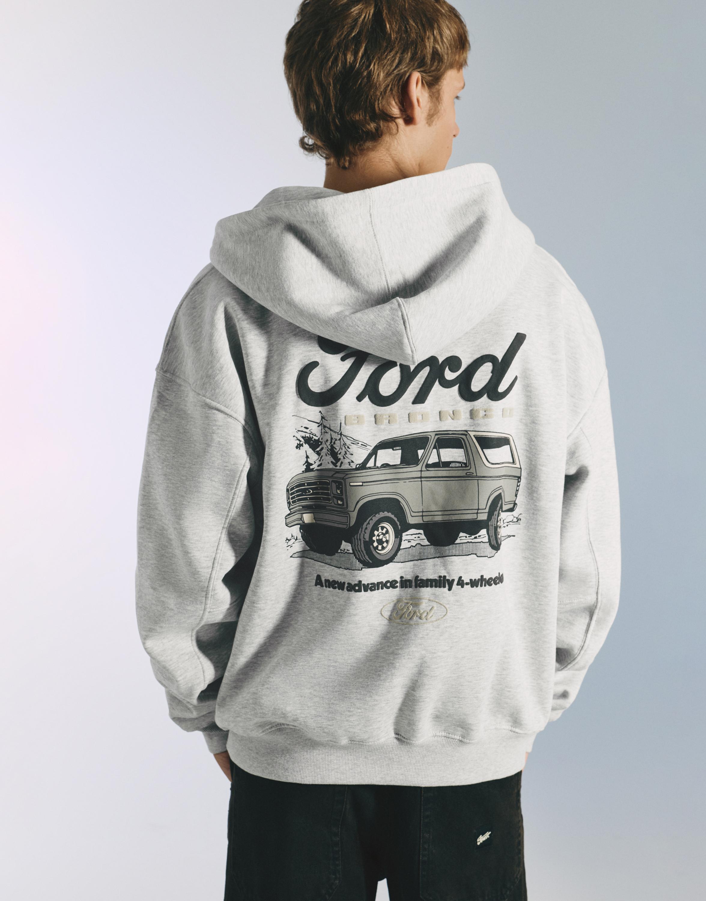 Fermuarlı kapüşonlu Ford sweatshirt - Görsel 10