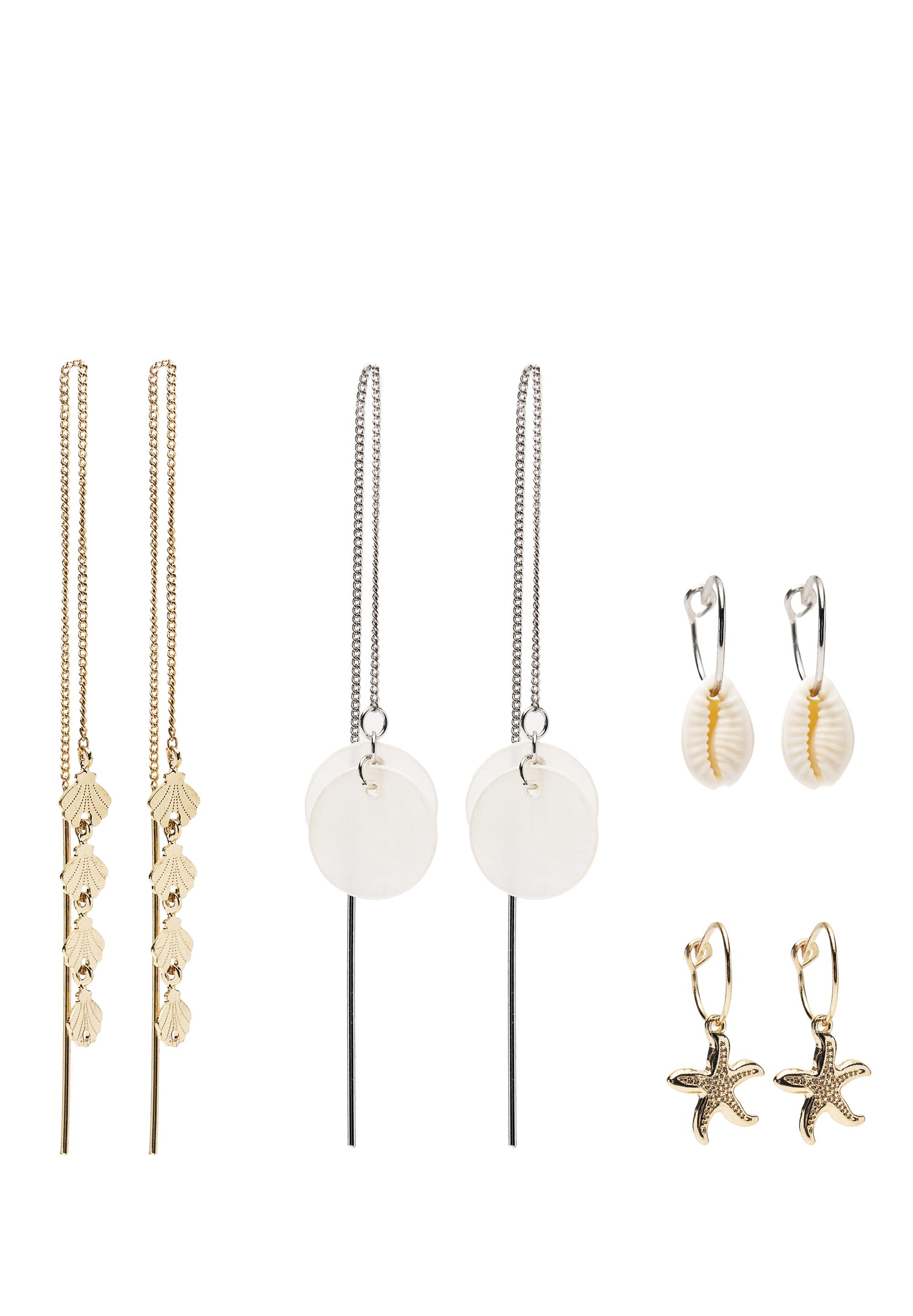 Pack of 4 seashell earrings — Gold