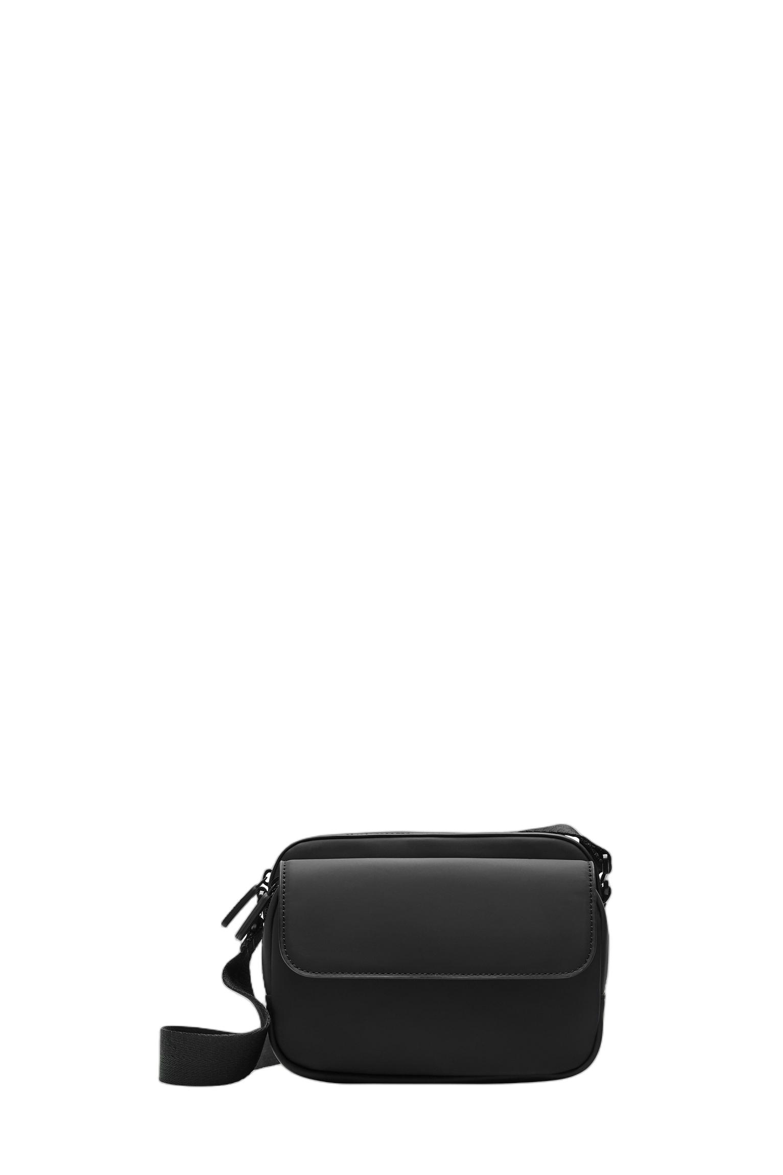 Rubberised crossbody bag — Black