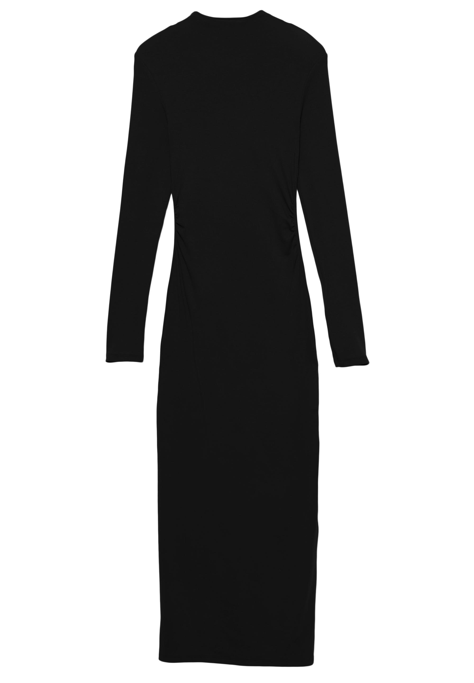 Mock neck midi dress — Black