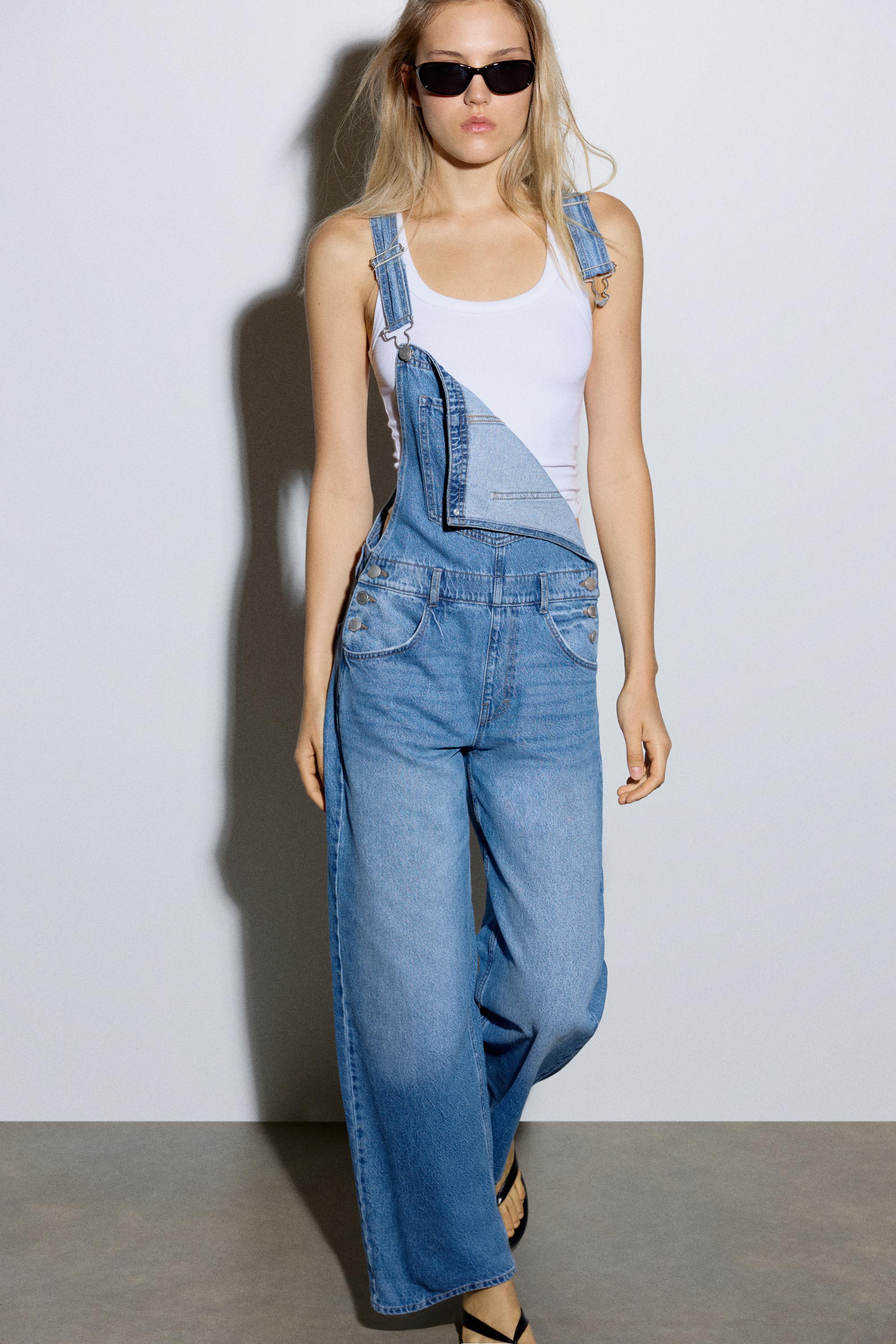 Long denim dungarees — Blue