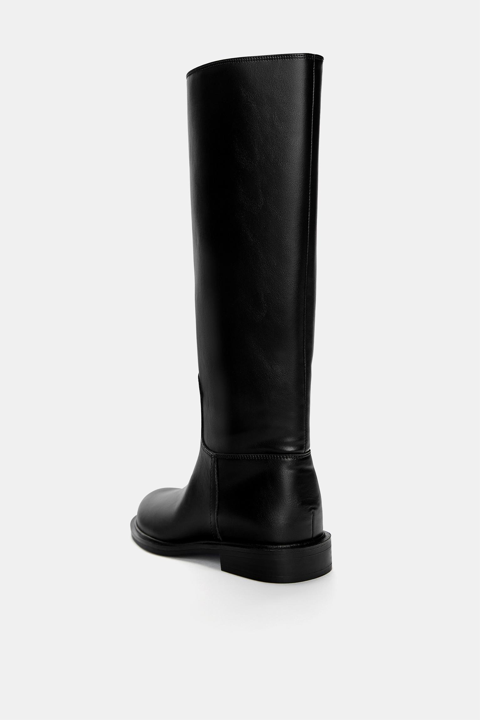 High flat boots — Black