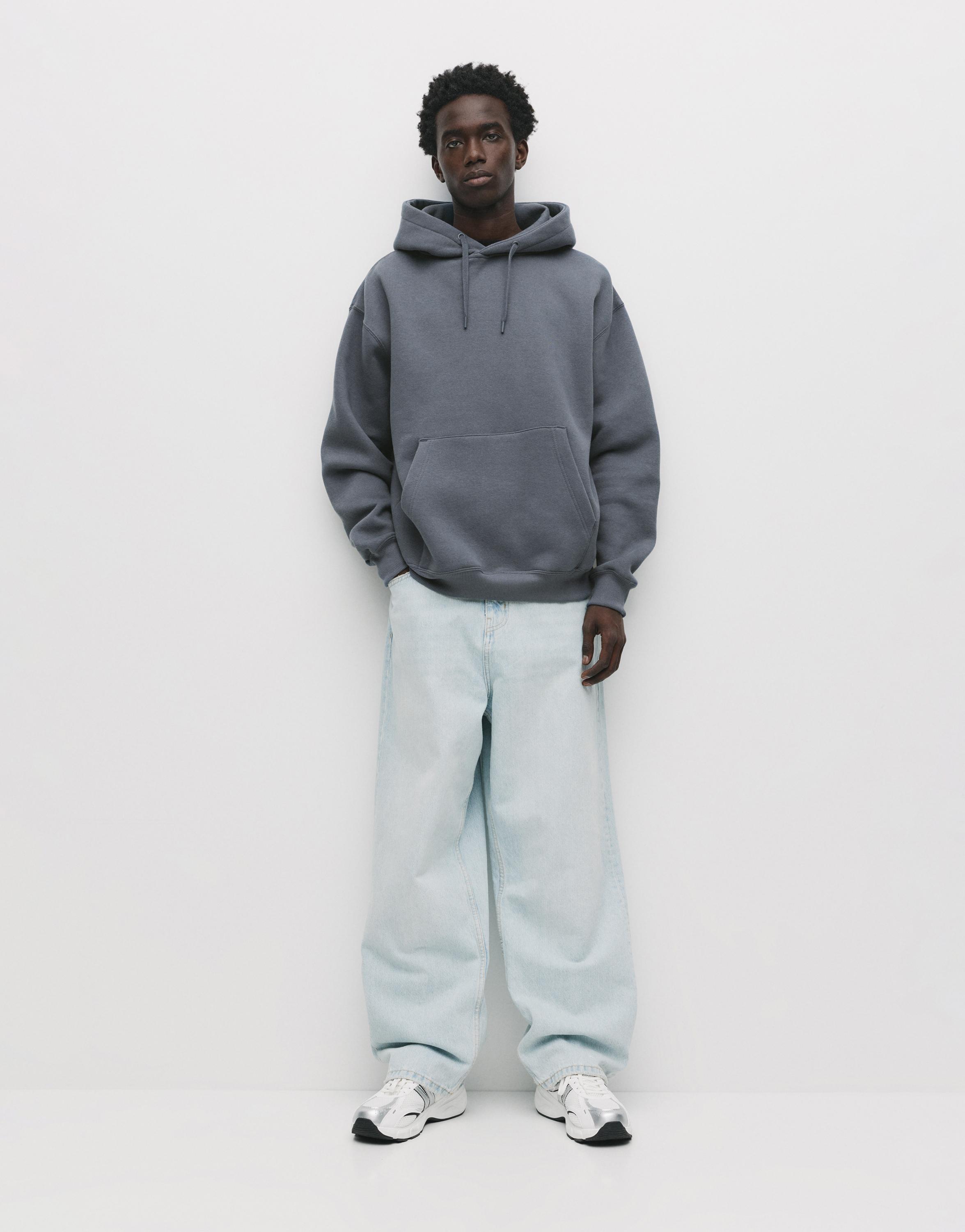 Basic kapüşonlu sweatshirt - Görsel 3