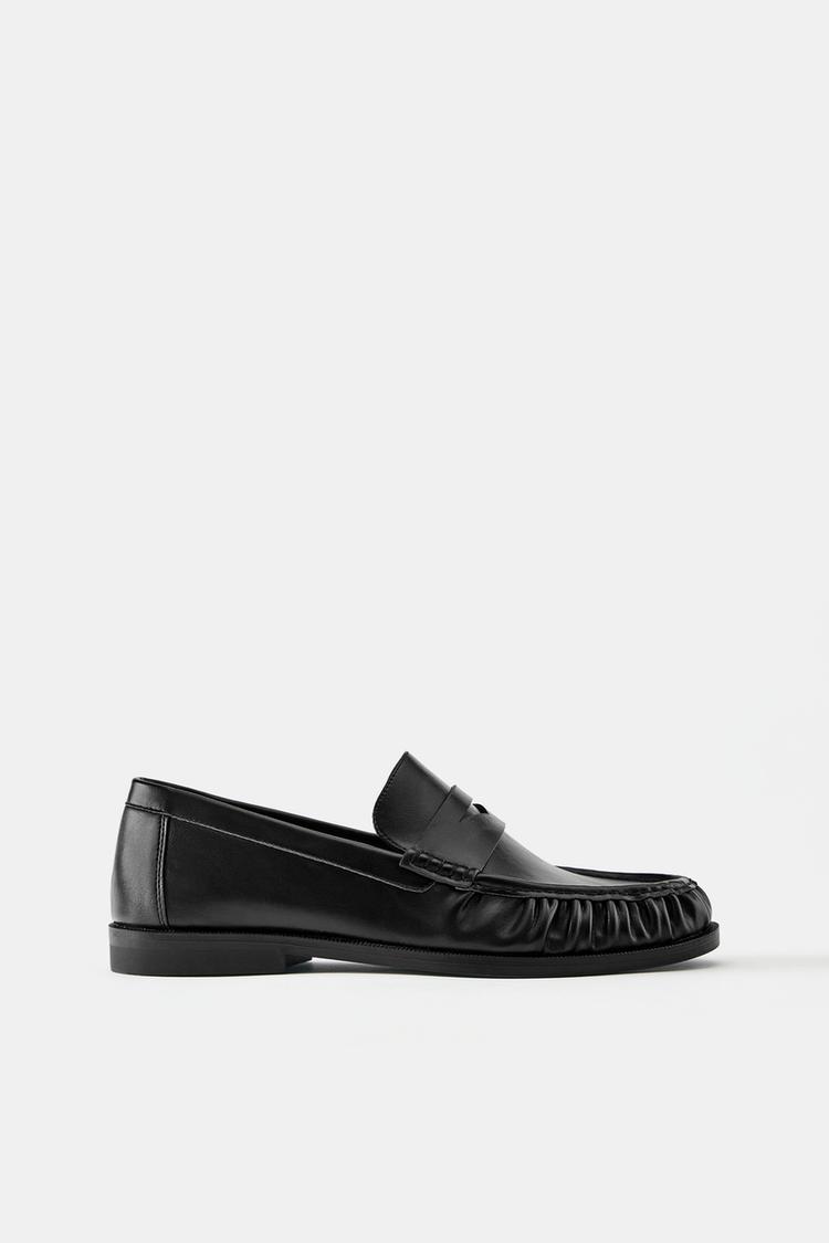 Gathered loafers — Black