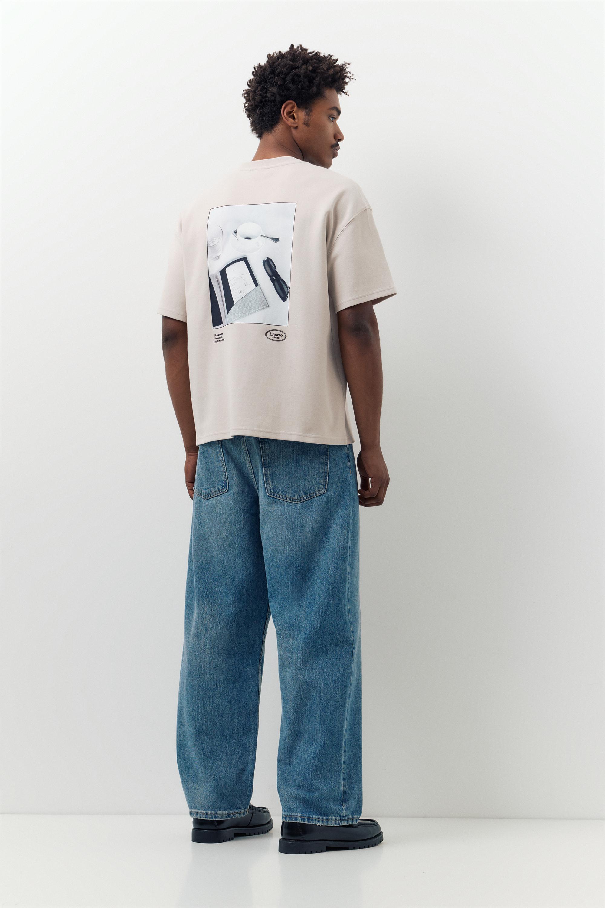 Kısa kollu grafik baskılı sweatshirt - Görsel 9