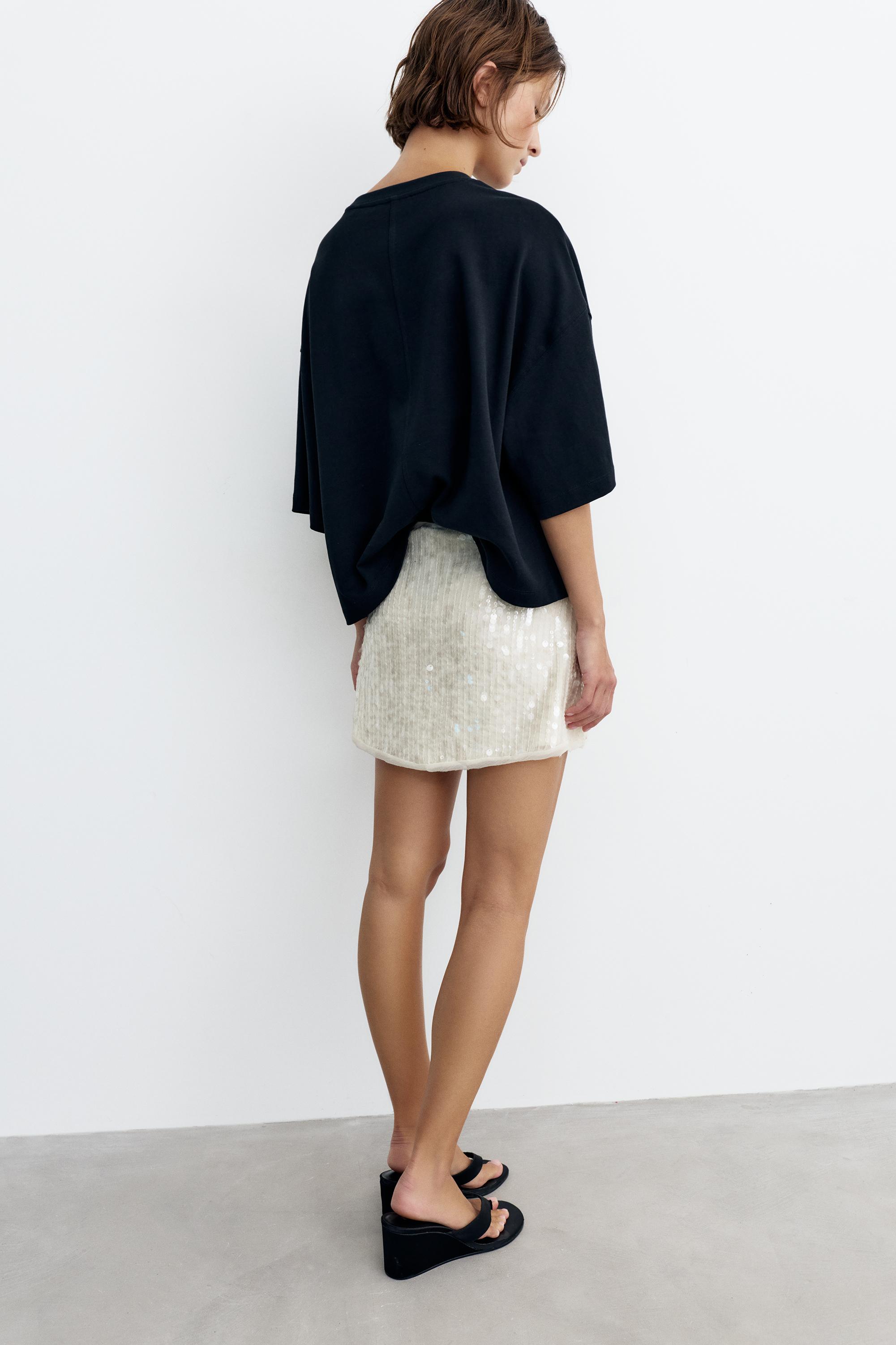 Sequin mini skirt — Ice