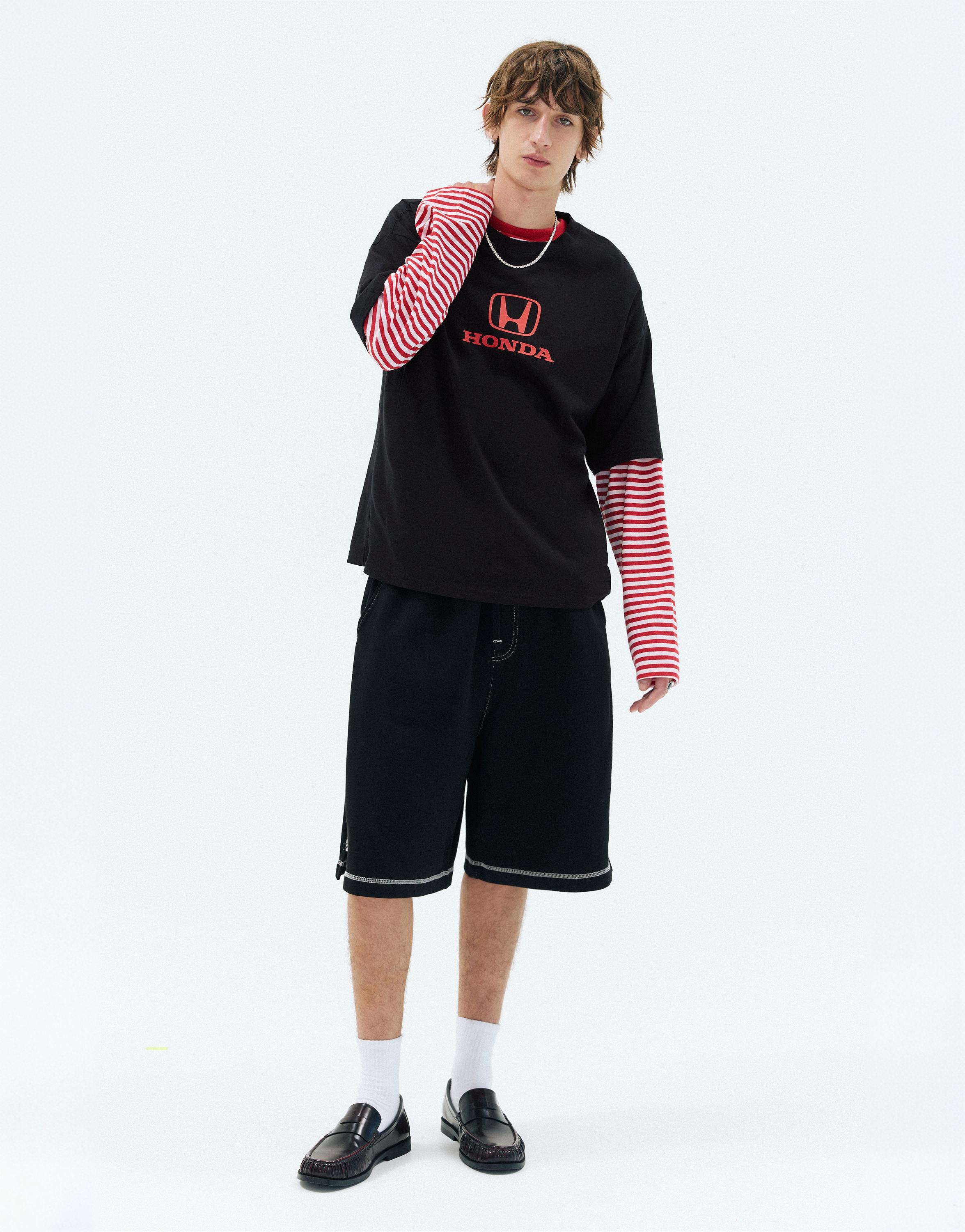 Relaxed fit Honda logo T-shirt — Black