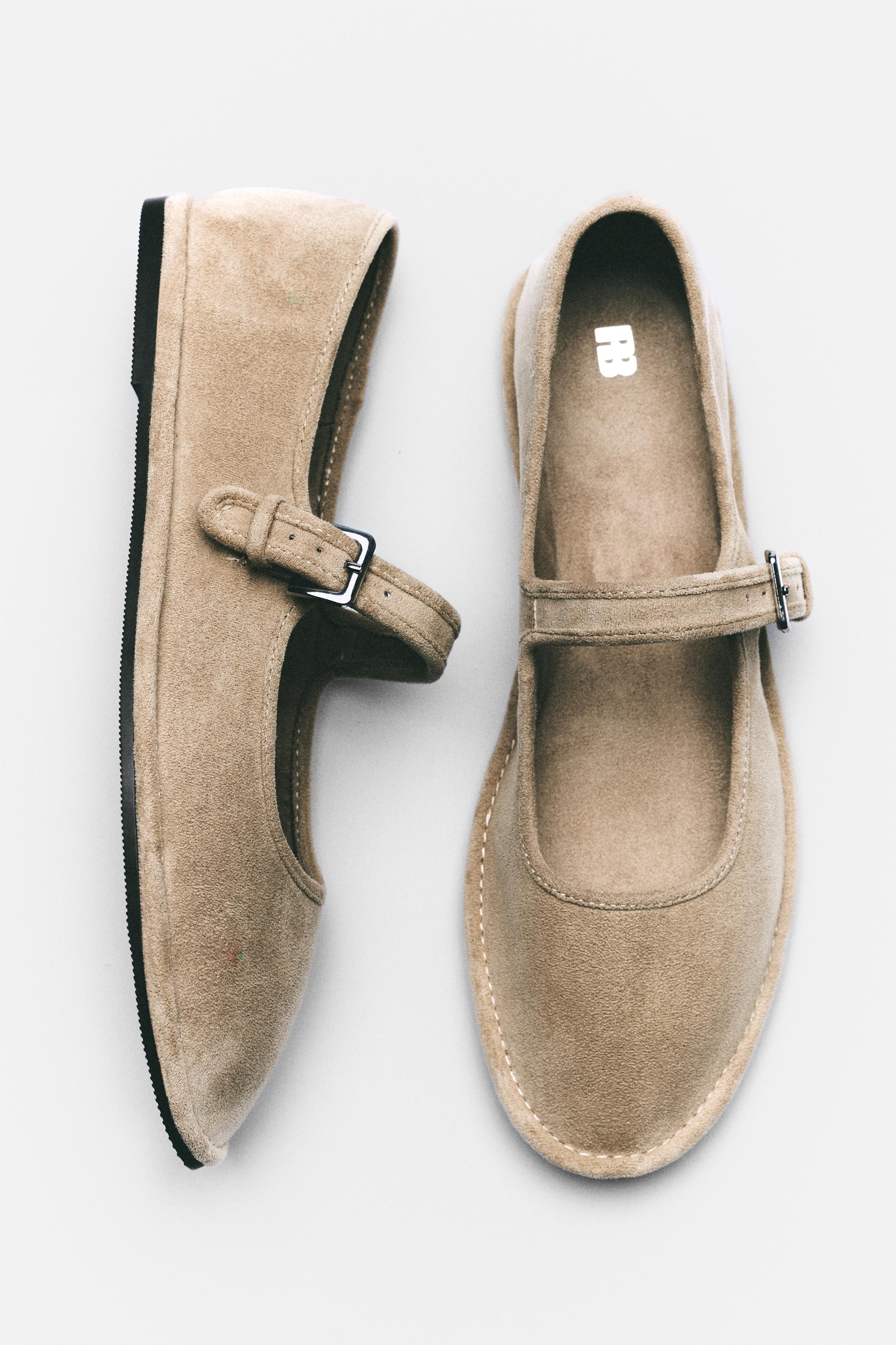 Mary Jane ballerina shoes — Sand