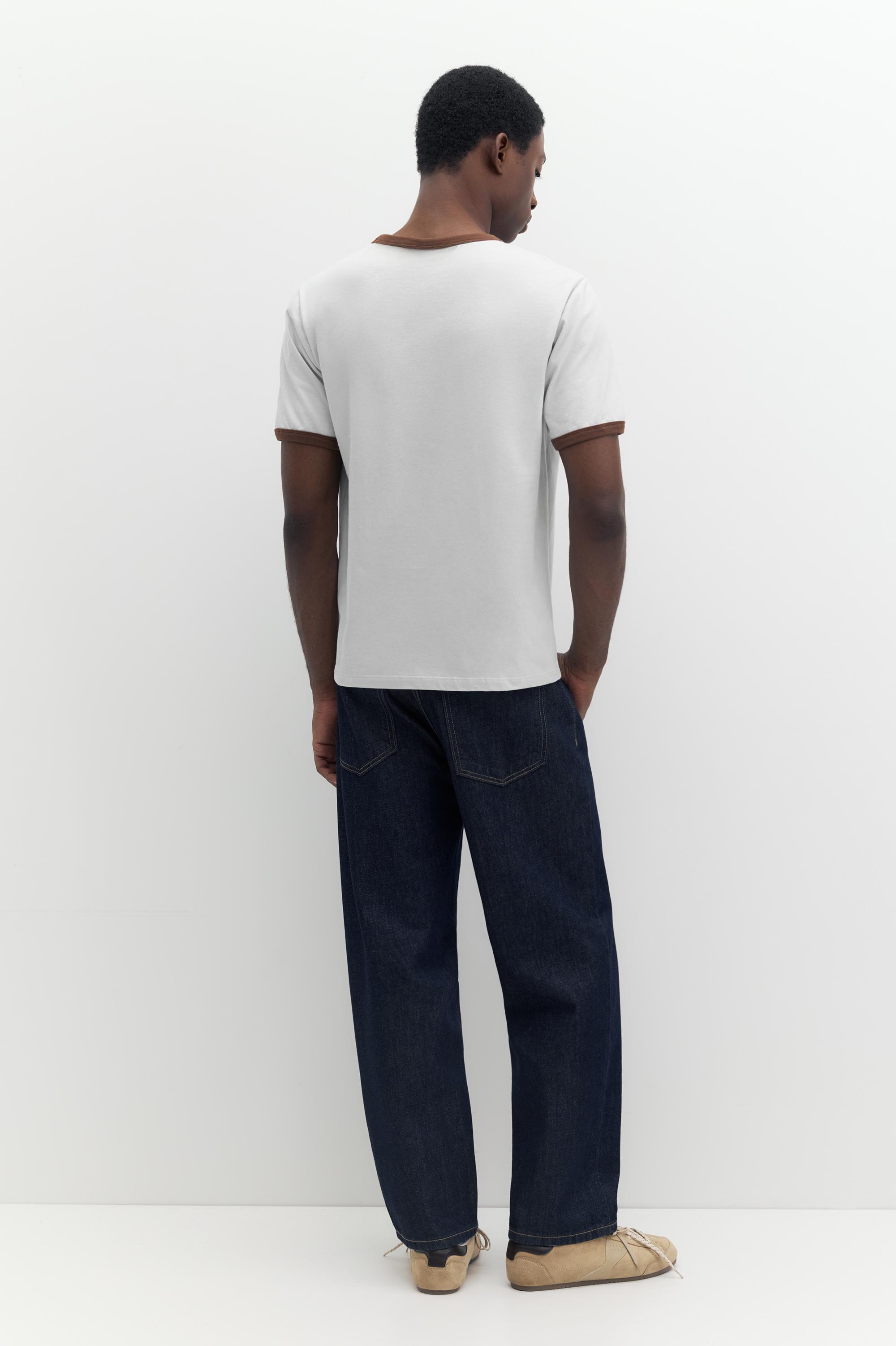 Contrast trim T-shirt — Sky blue