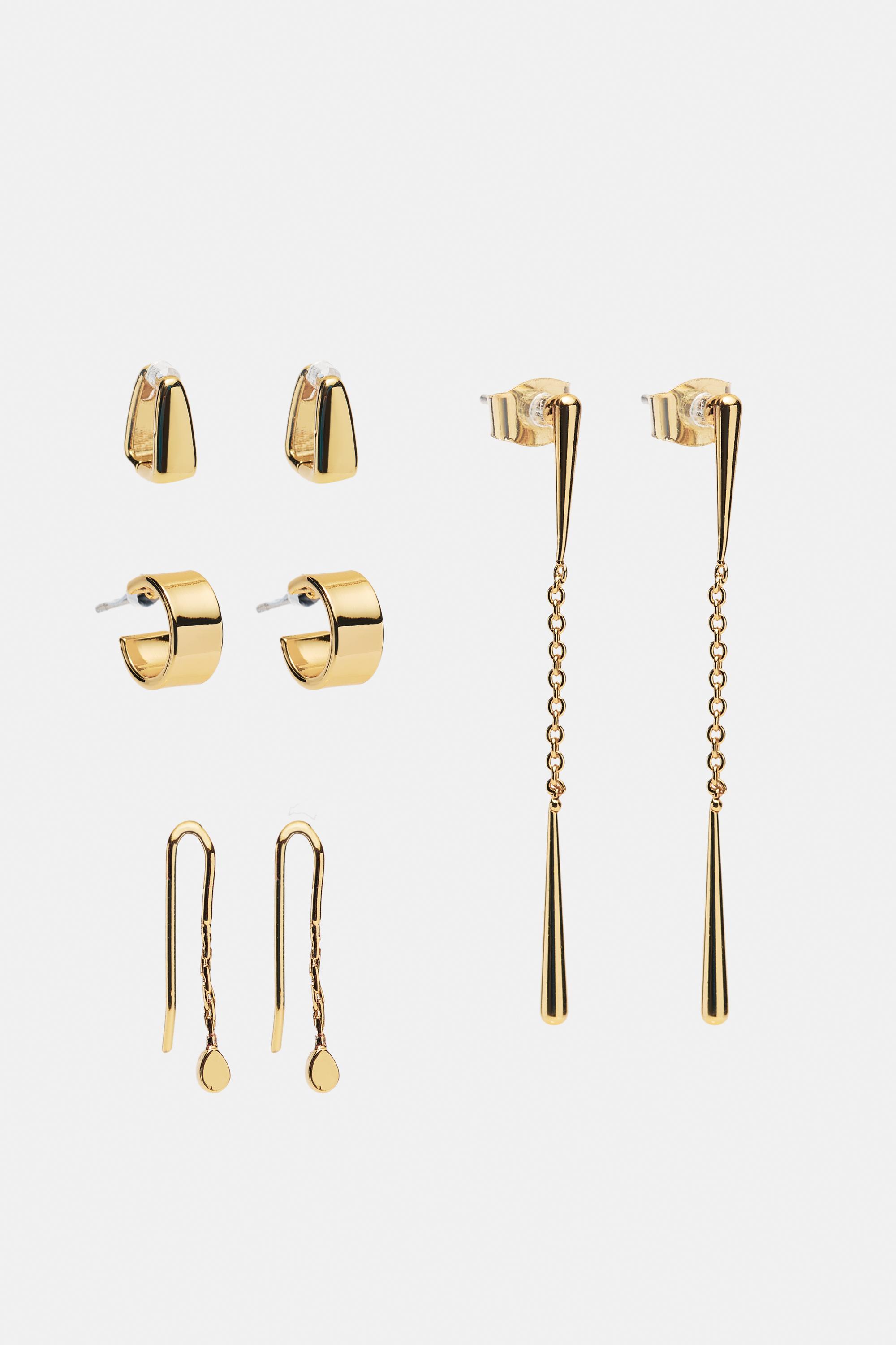 4-pack of earrings — Gold