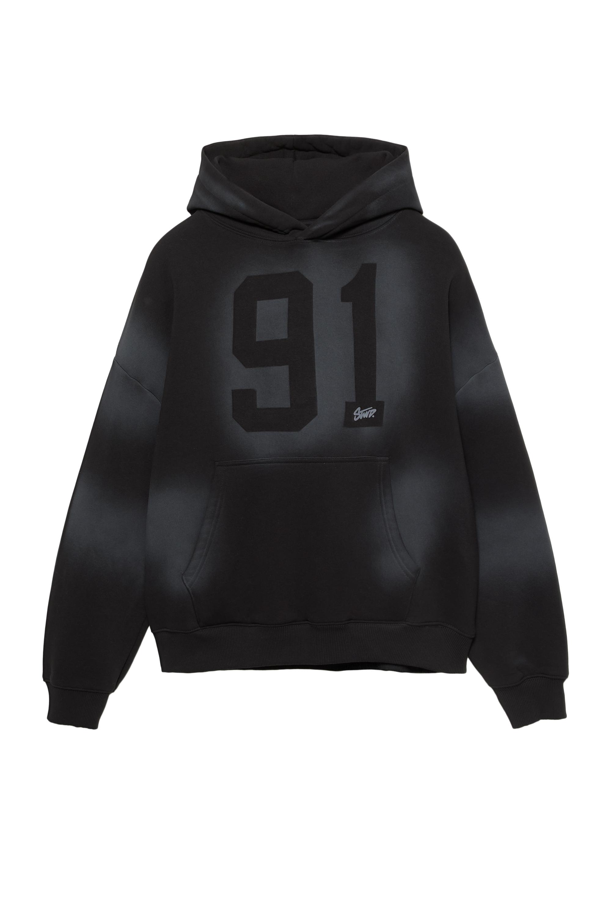 Siyah kapüşonlu sweatshirt STWD 91