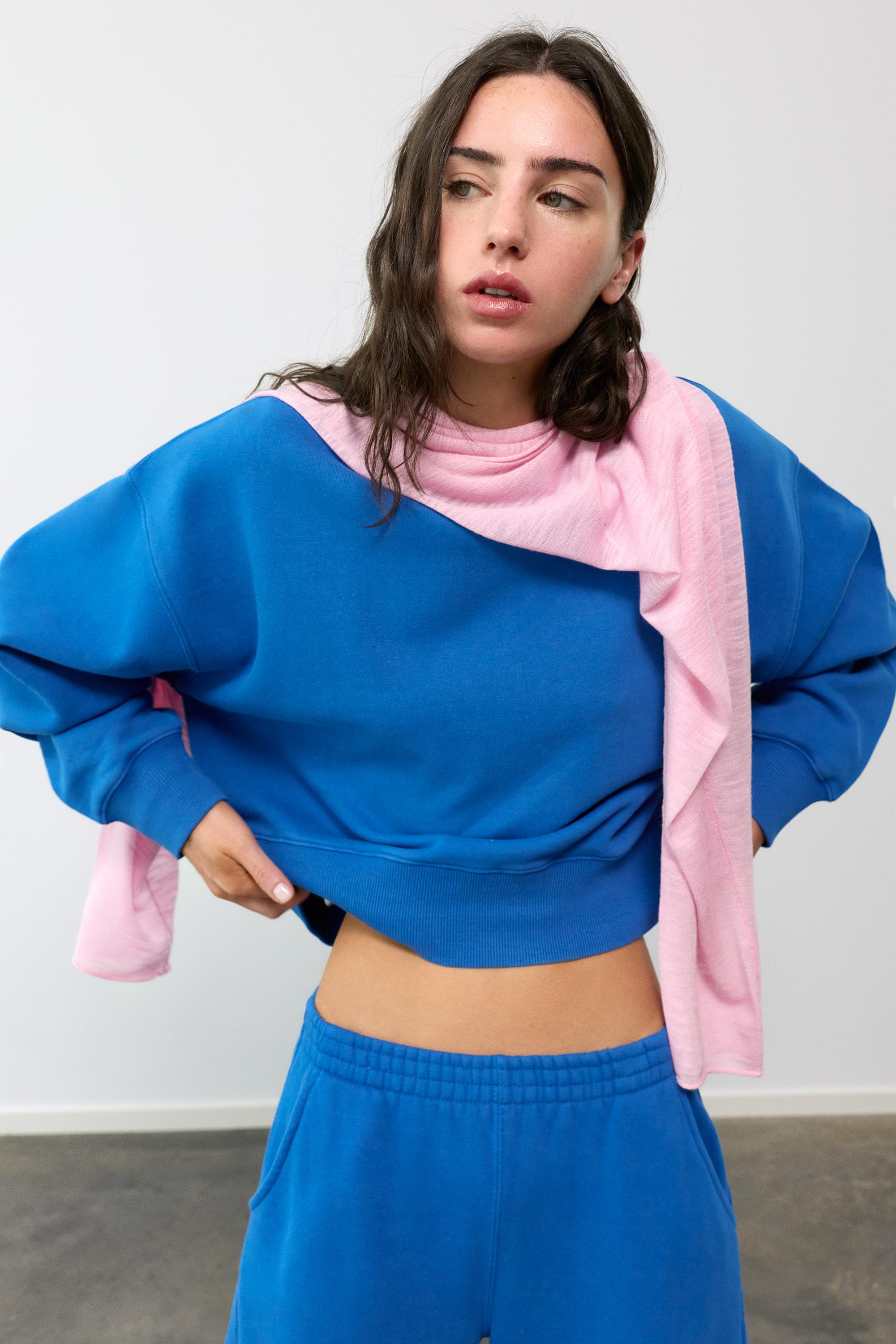 Round neck sweatshirt — Deep blue
