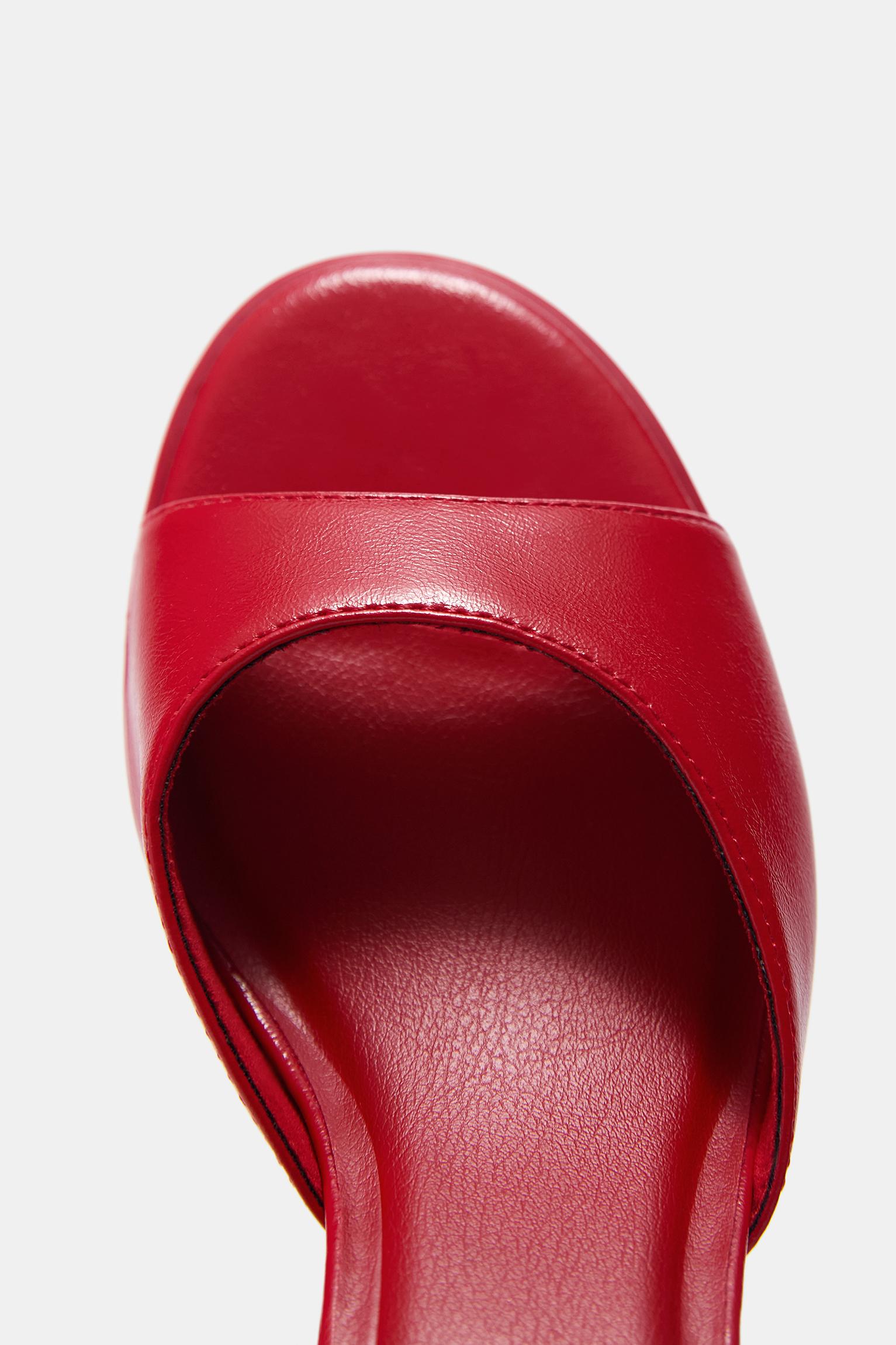 Mule high-heel sandals — Red