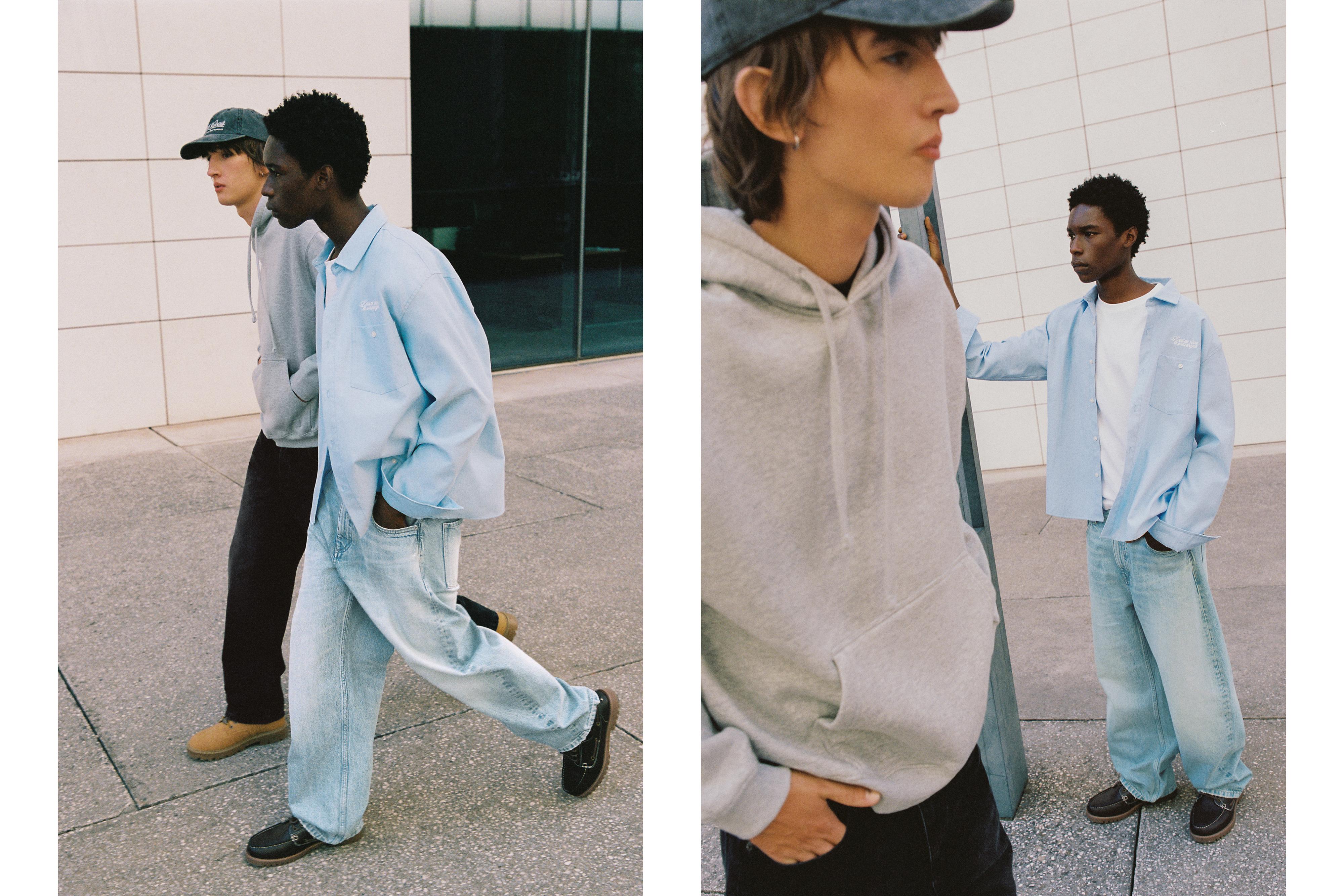 Balloon-fit baggy jeans — Pale indigo