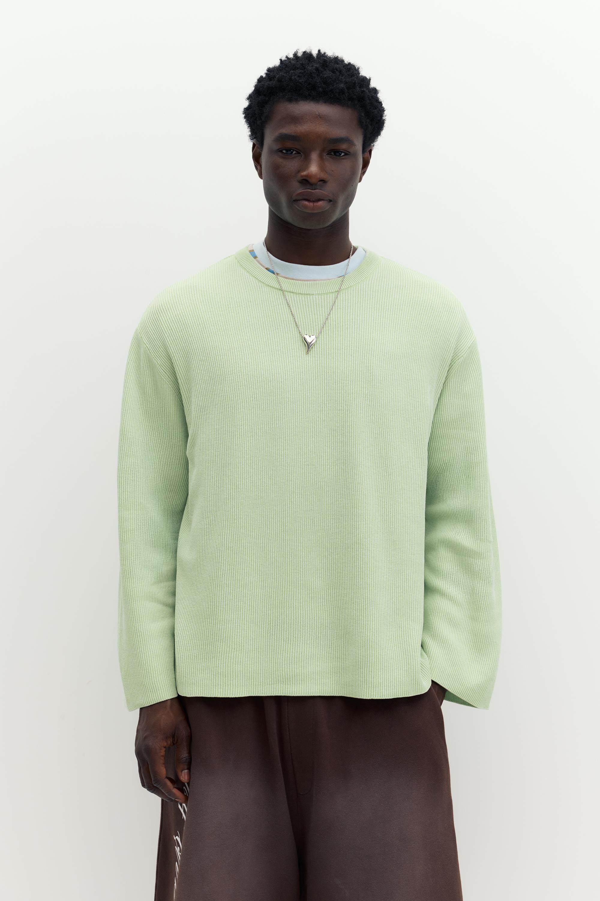 STWD round neck jumper — Faded green