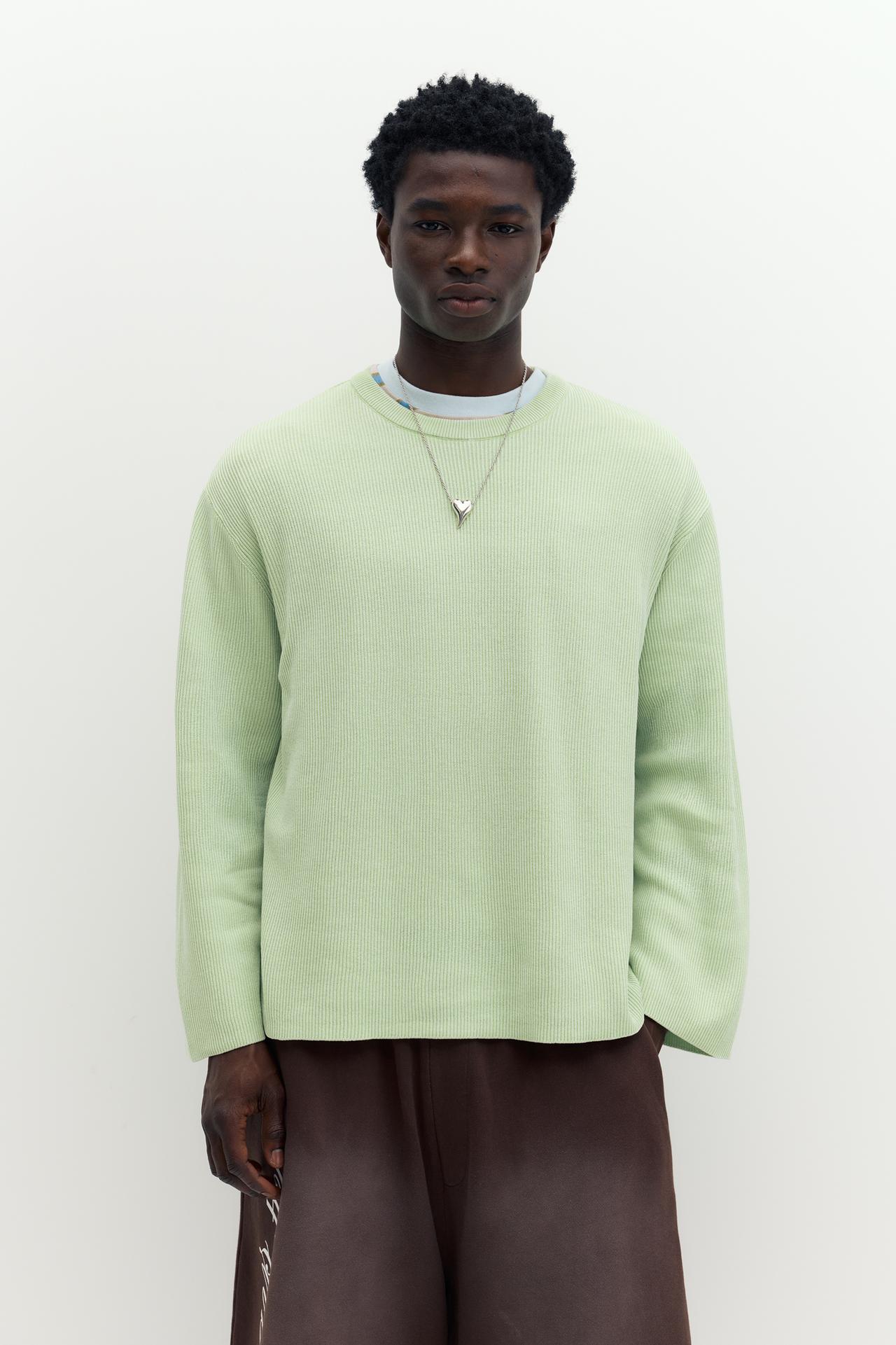 STWD round neck jumper — Faded green
