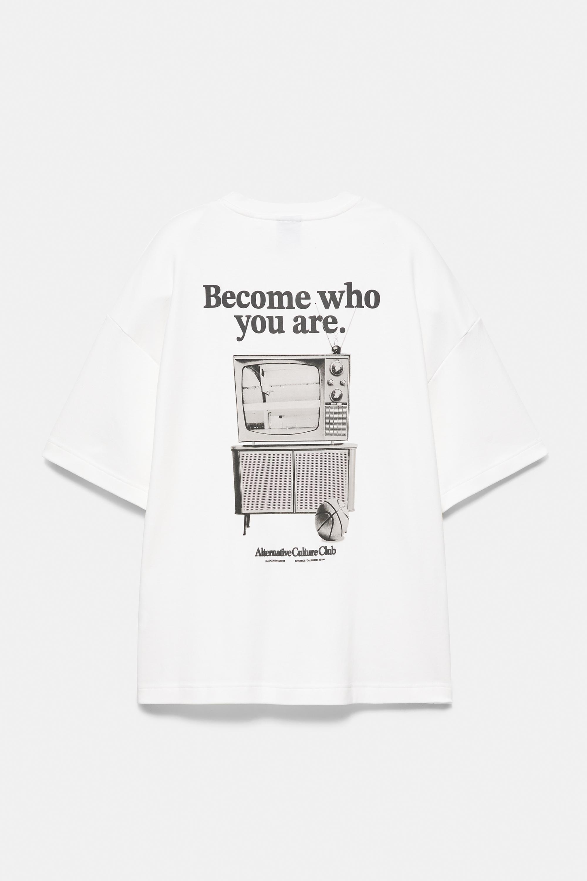 Short sleeve sweatshirt with graphic — Off white
