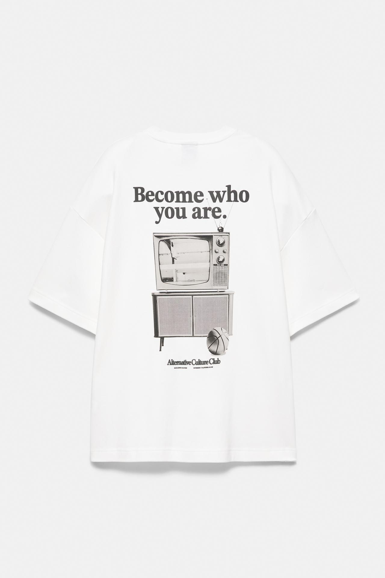 Short sleeve sweatshirt with graphic — Off white