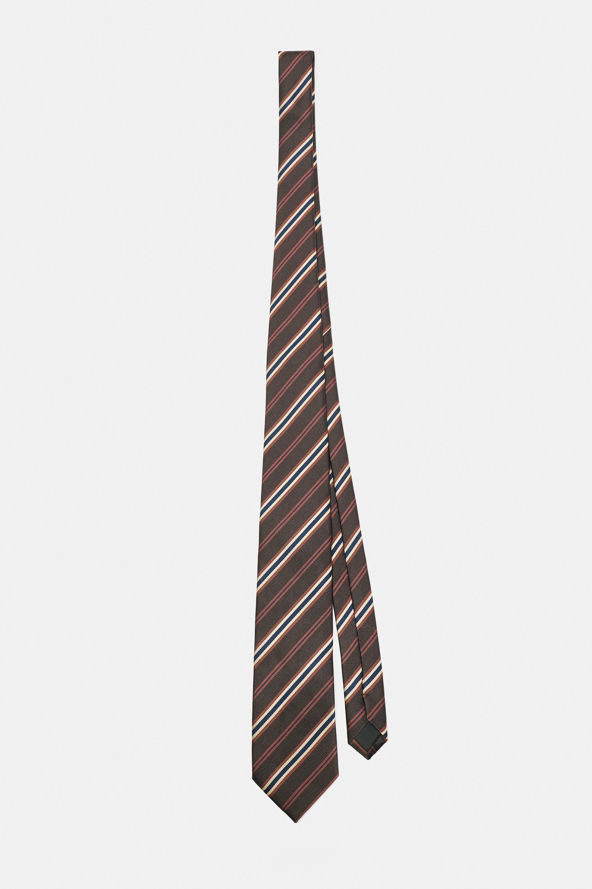 Striped tie — Brown