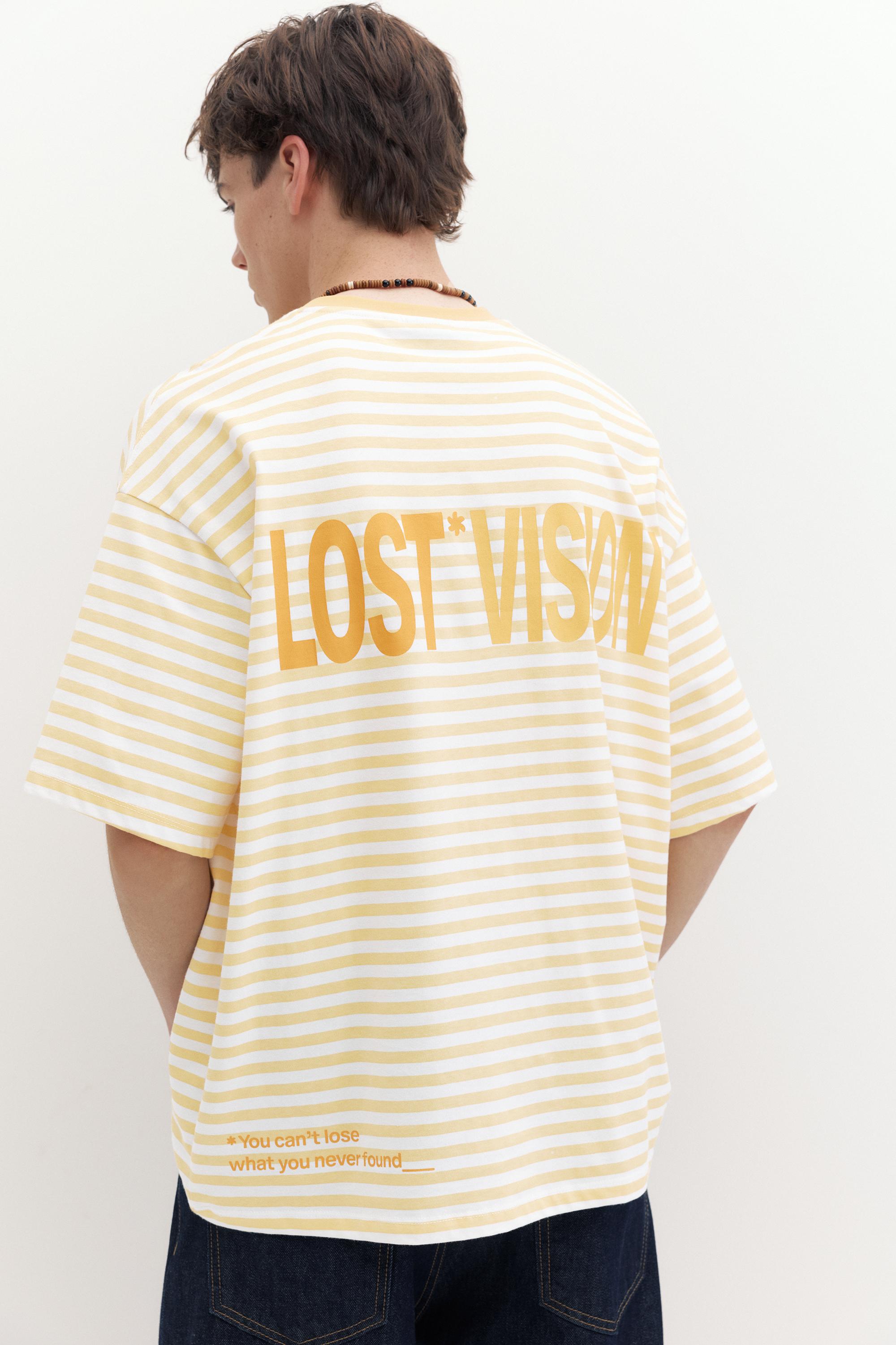 STWD boxy striped T-shirt — Yellow