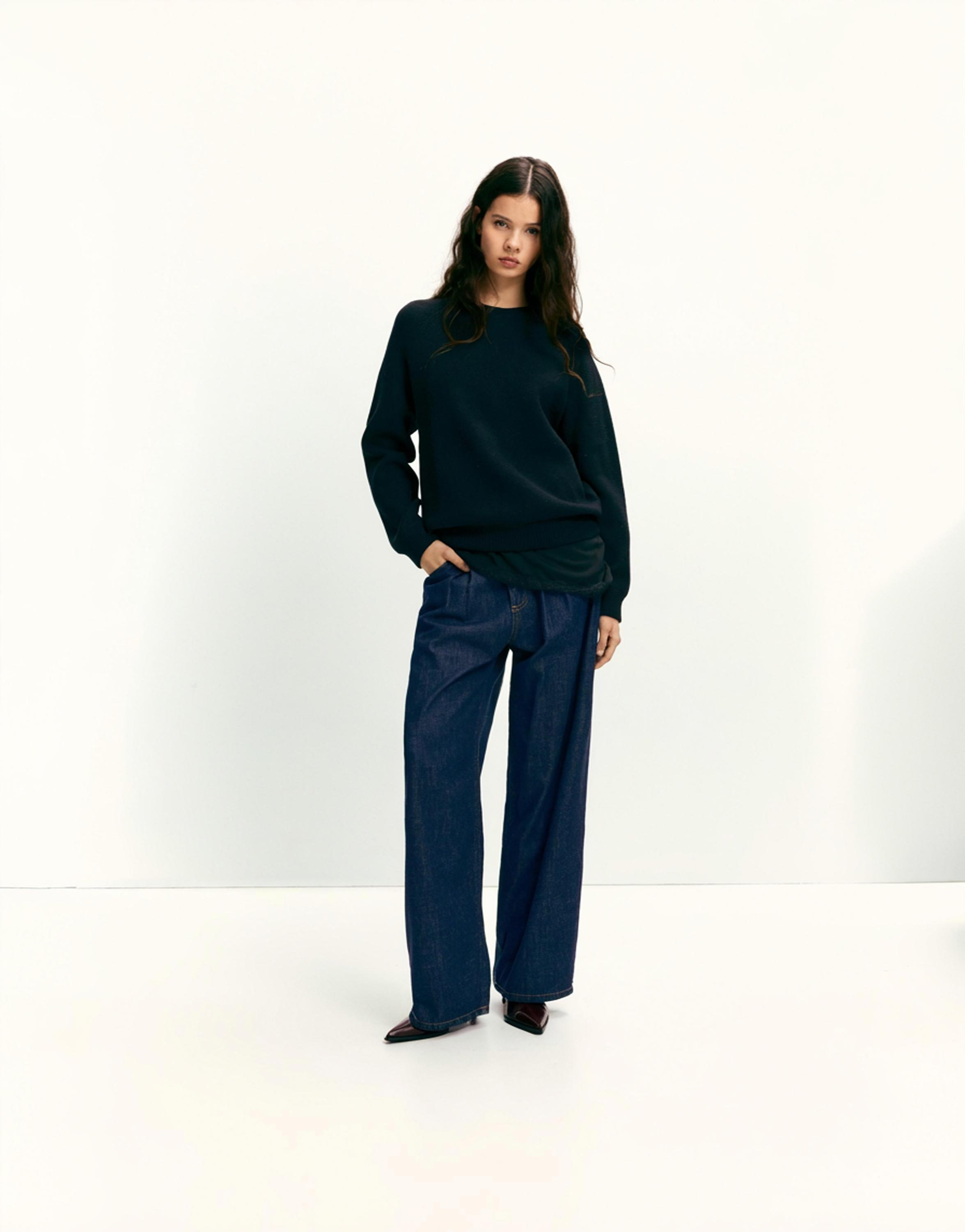 Oversize bisiklet yaka kazak - Görsel 9