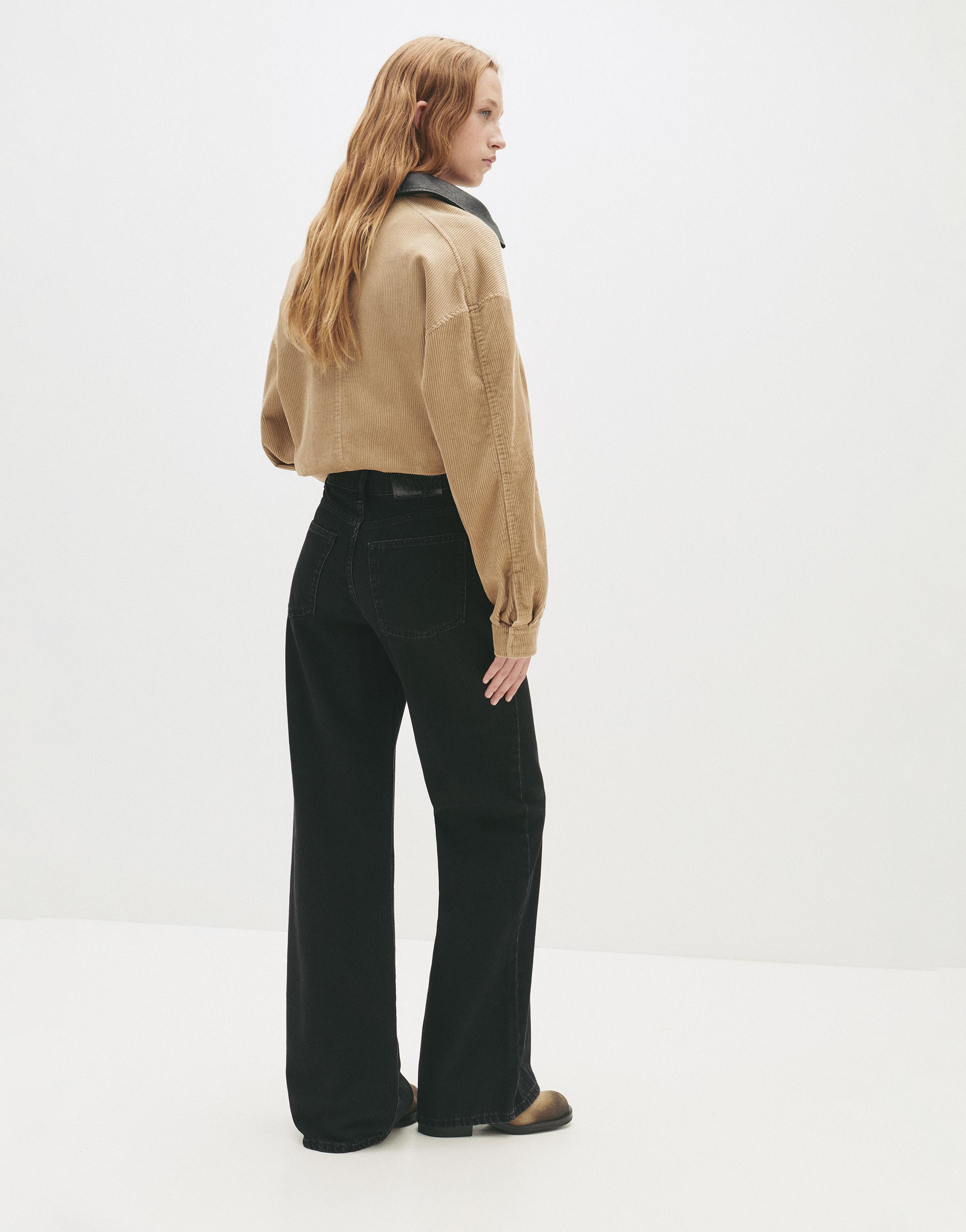 Çapraz kemerli geniş paça jean - Görsel 25