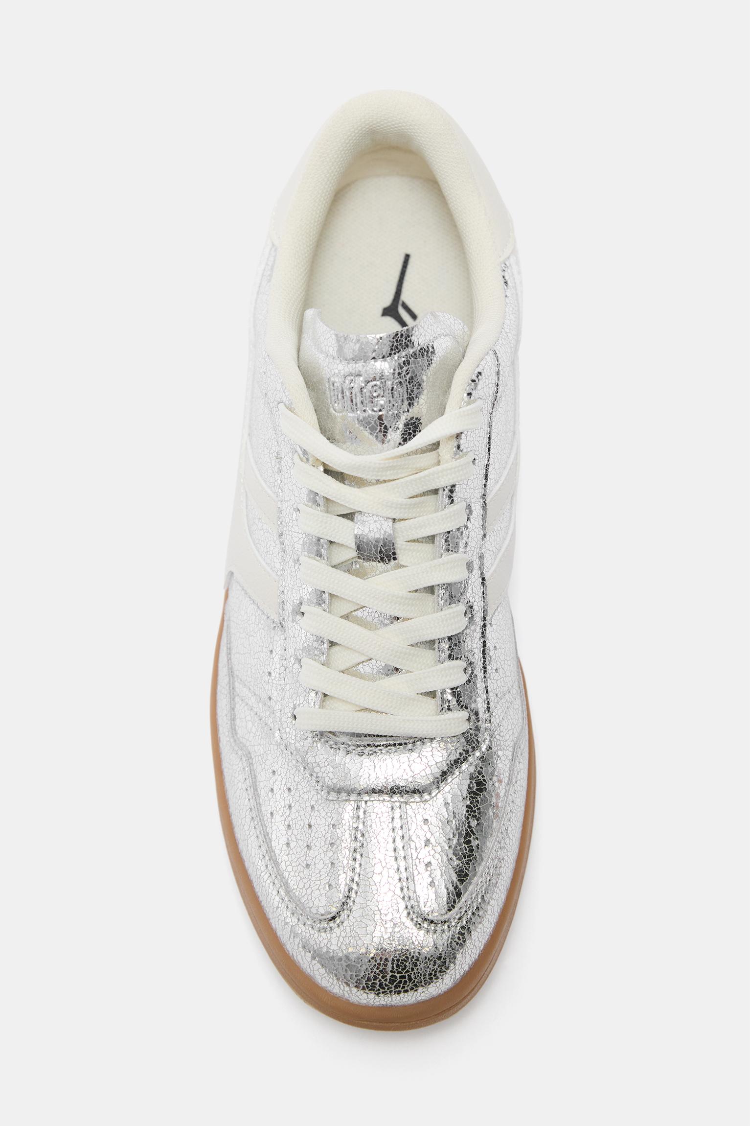 Metallic retro trainers — Silver